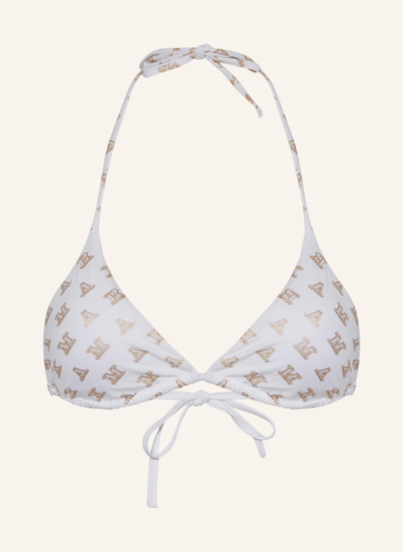 Max Mara BEACHWEAR Triangle bikini top ALYSSA, Color: WHITE/ GOLD (Image 1)