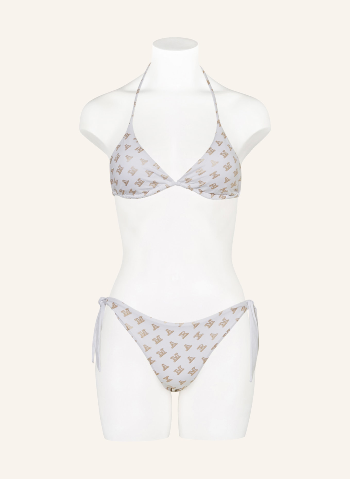 Max Mara BEACHWEAR Triangle bikini top ALYSSA, Color: WHITE/ GOLD (Image 2)
