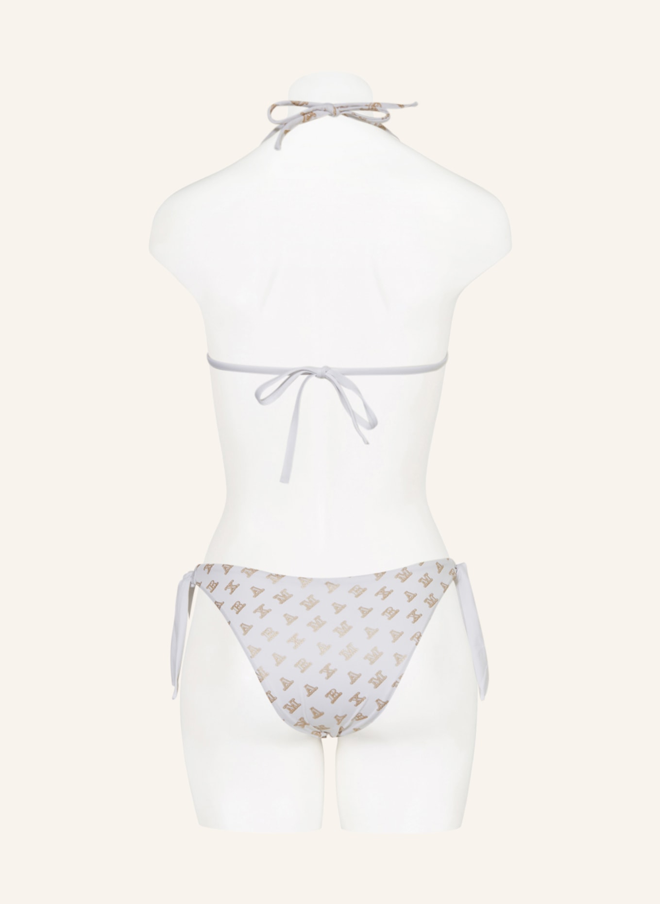 Max Mara BEACHWEAR Triangle bikini top ALYSSA, Color: WHITE/ GOLD (Image 3)
