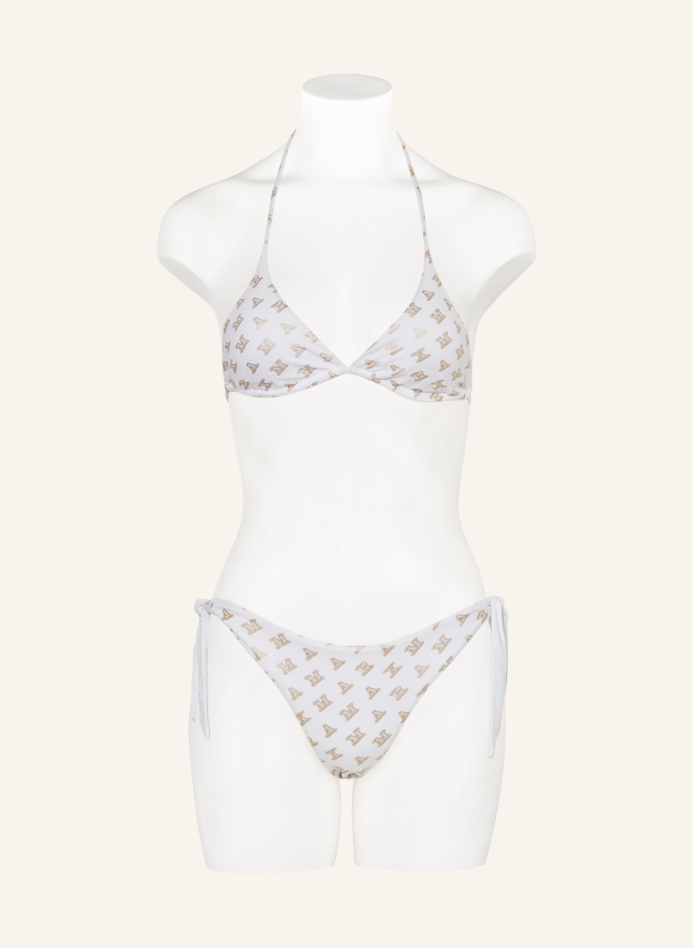Max Mara BEACHWEAR Triangle bikini bottoms SAMIRA, Color: WHITE/ GOLD (Image 2)
