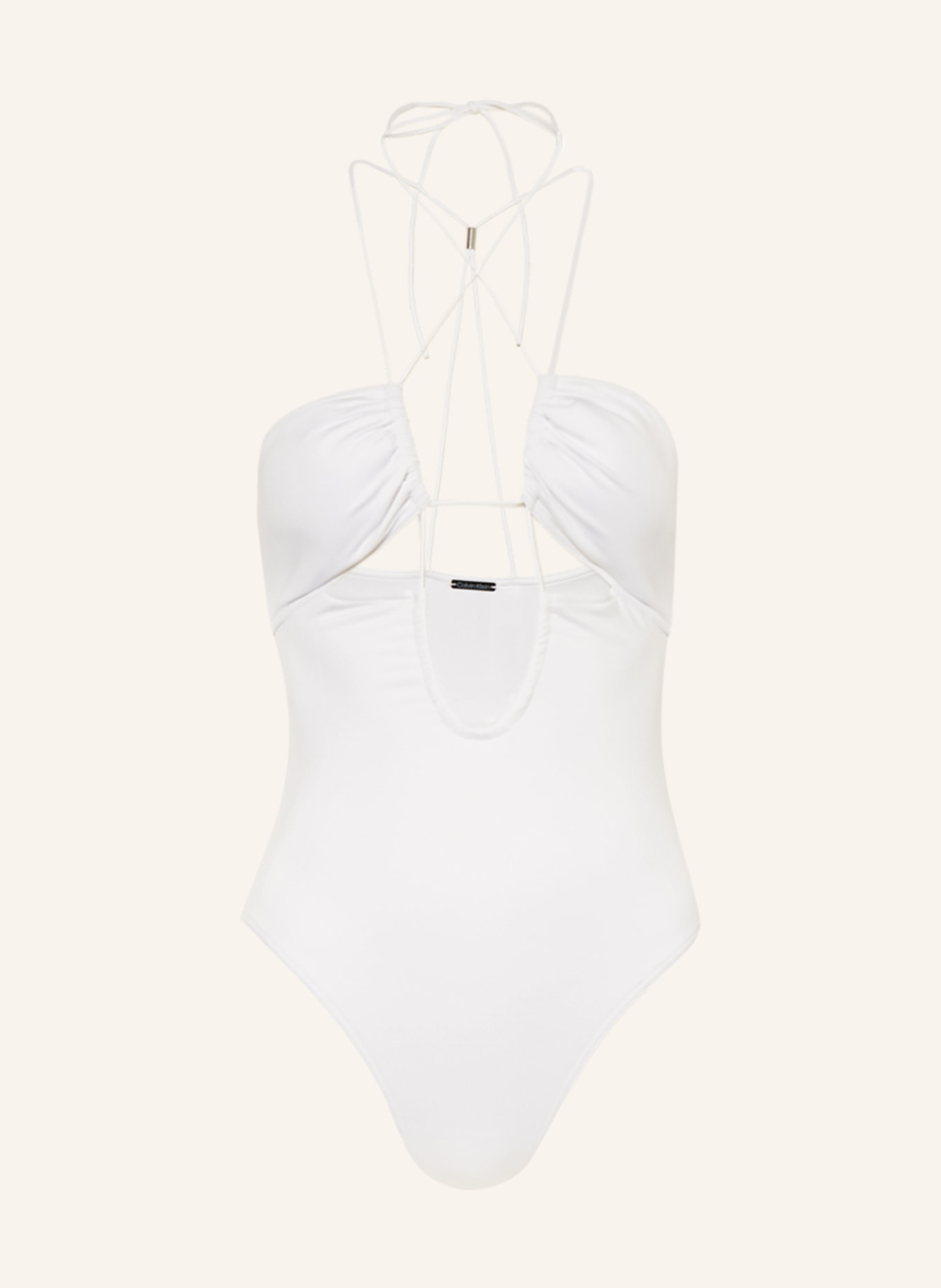 Calvin Klein Halter neck swimsuit MULTI TIES, Color: WHITE (Image 1)