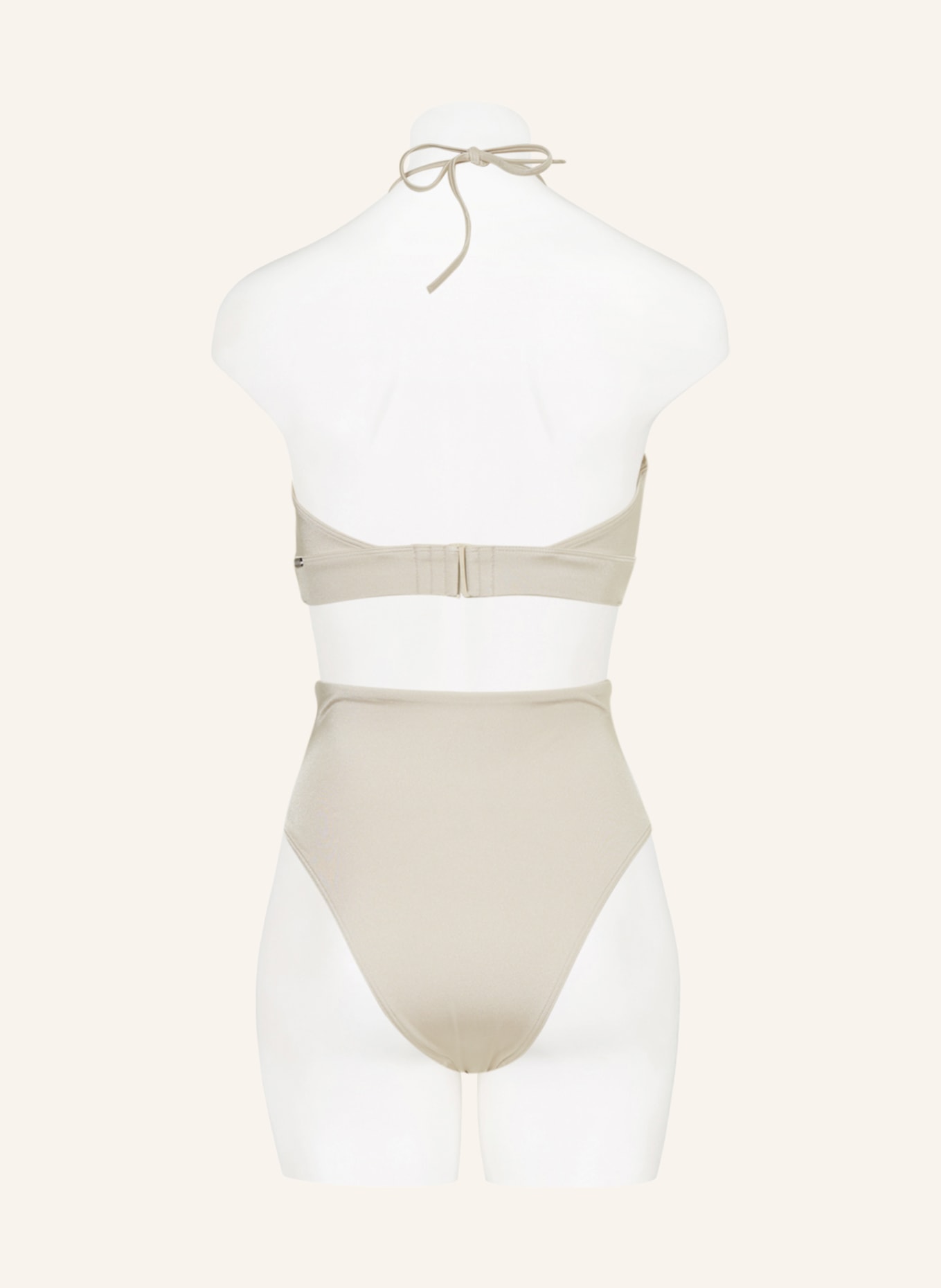 Calvin Klein High-Waist-Bikini-Hose CK BLACK STRUCTURED, Farbe: BEIGE (Bild 3)