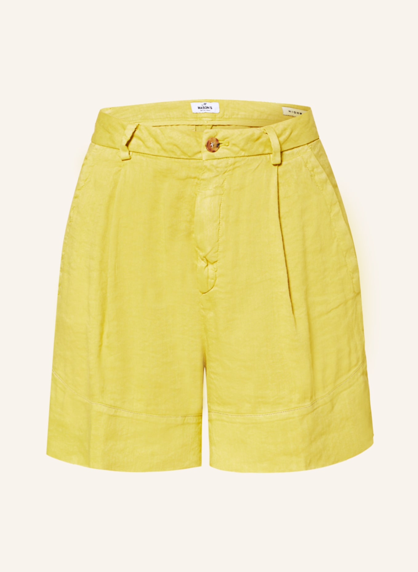 MASON'S Shorts with linen, Color: DARK YELLOW (Image 1)