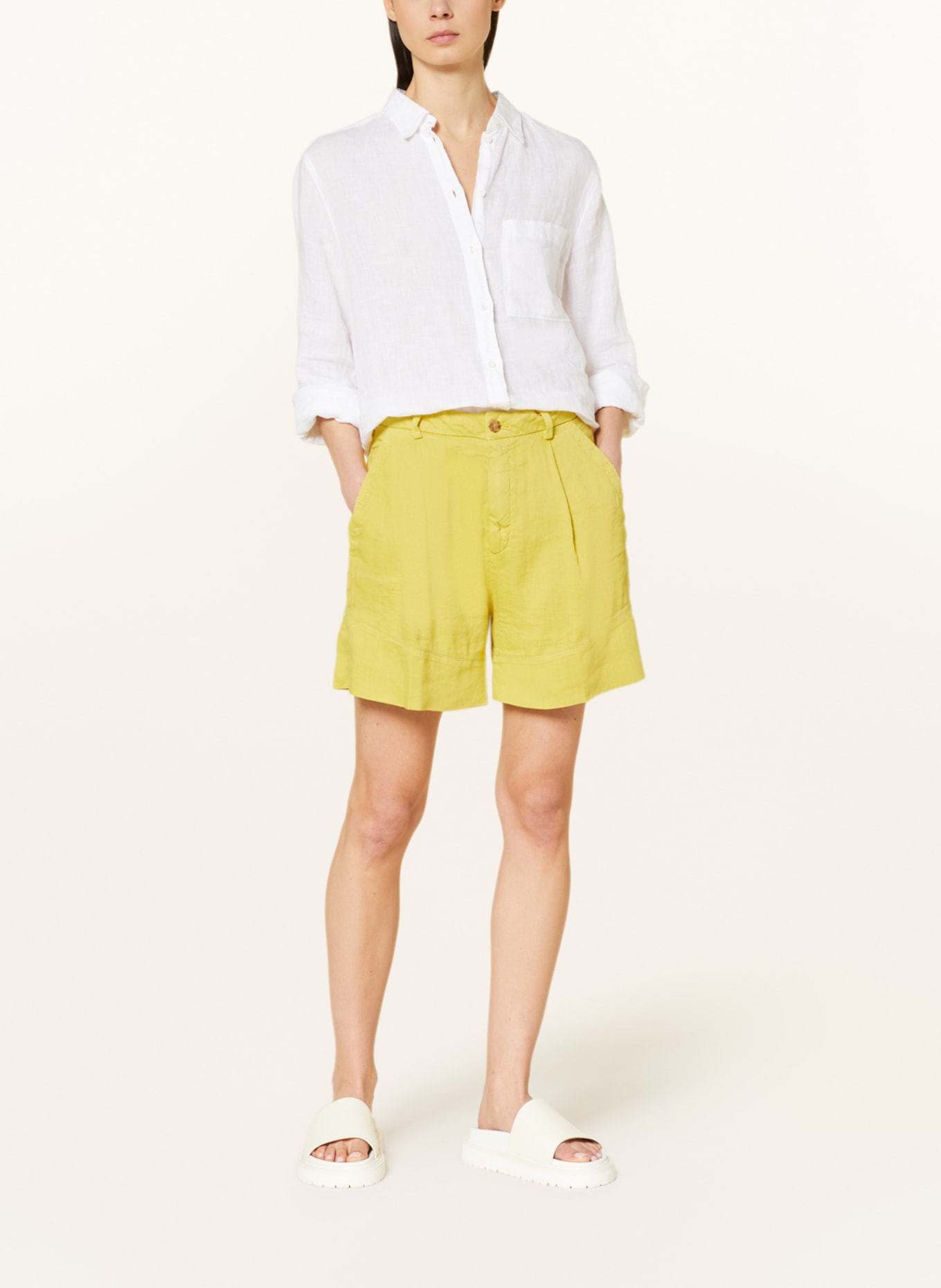 MASON'S Shorts with linen, Color: DARK YELLOW (Image 2)
