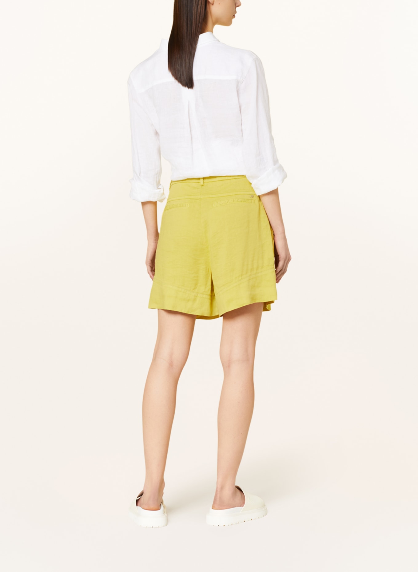 MASON'S Shorts with linen, Color: DARK YELLOW (Image 3)