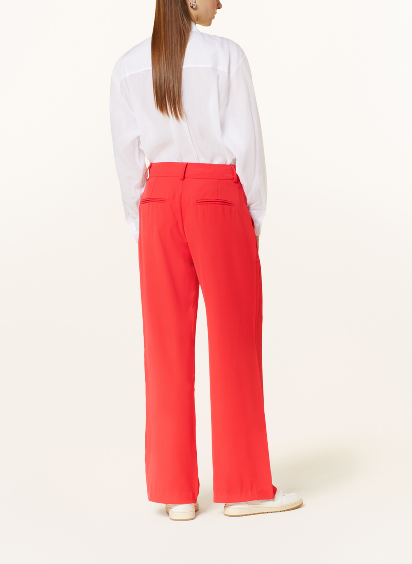 FREEQUENT Wide leg trousers FQLENNY, Color: RED (Image 3)
