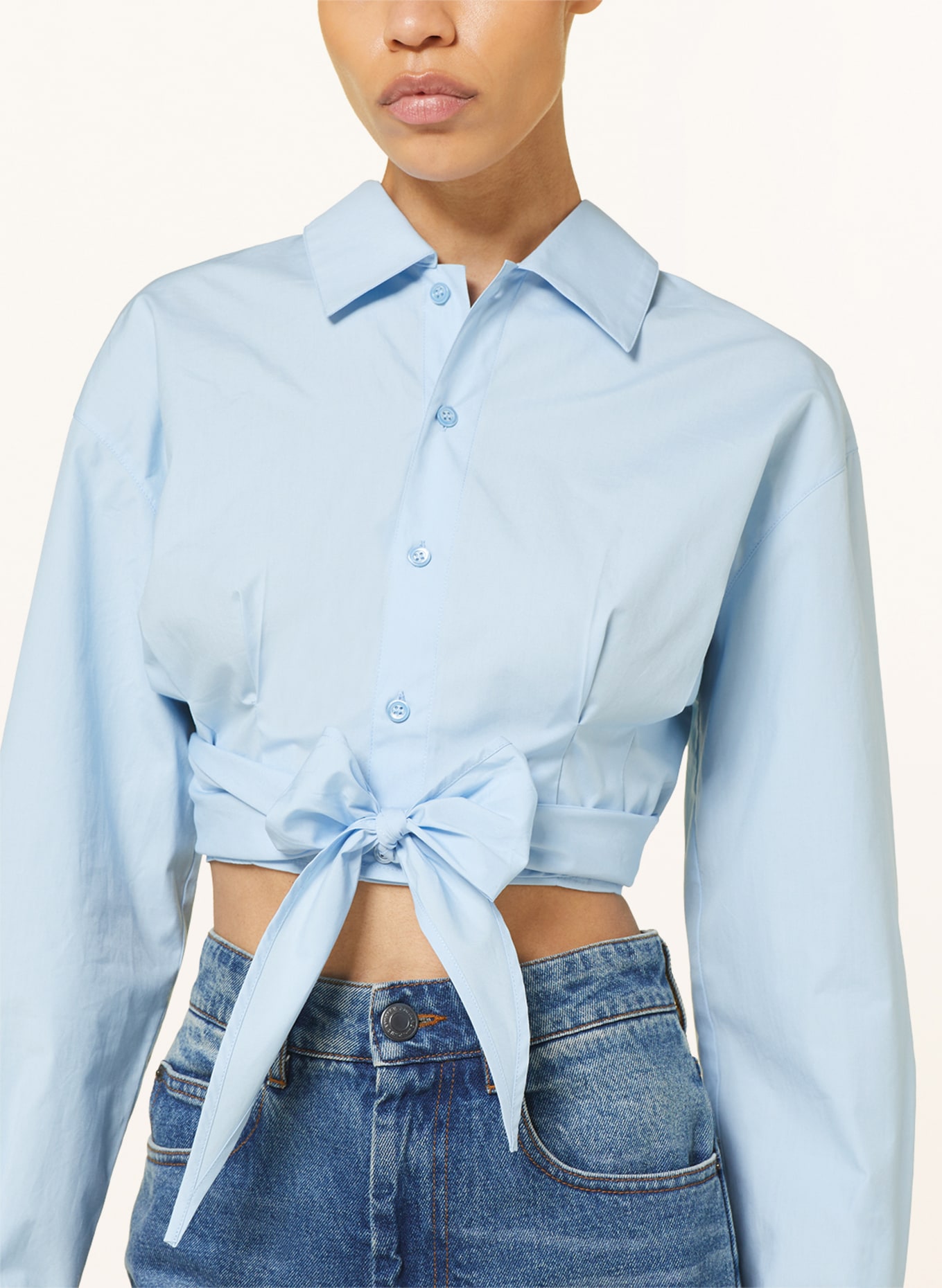 AMI PARIS Cropped shirt blouse, Color: LIGHT BLUE (Image 4)