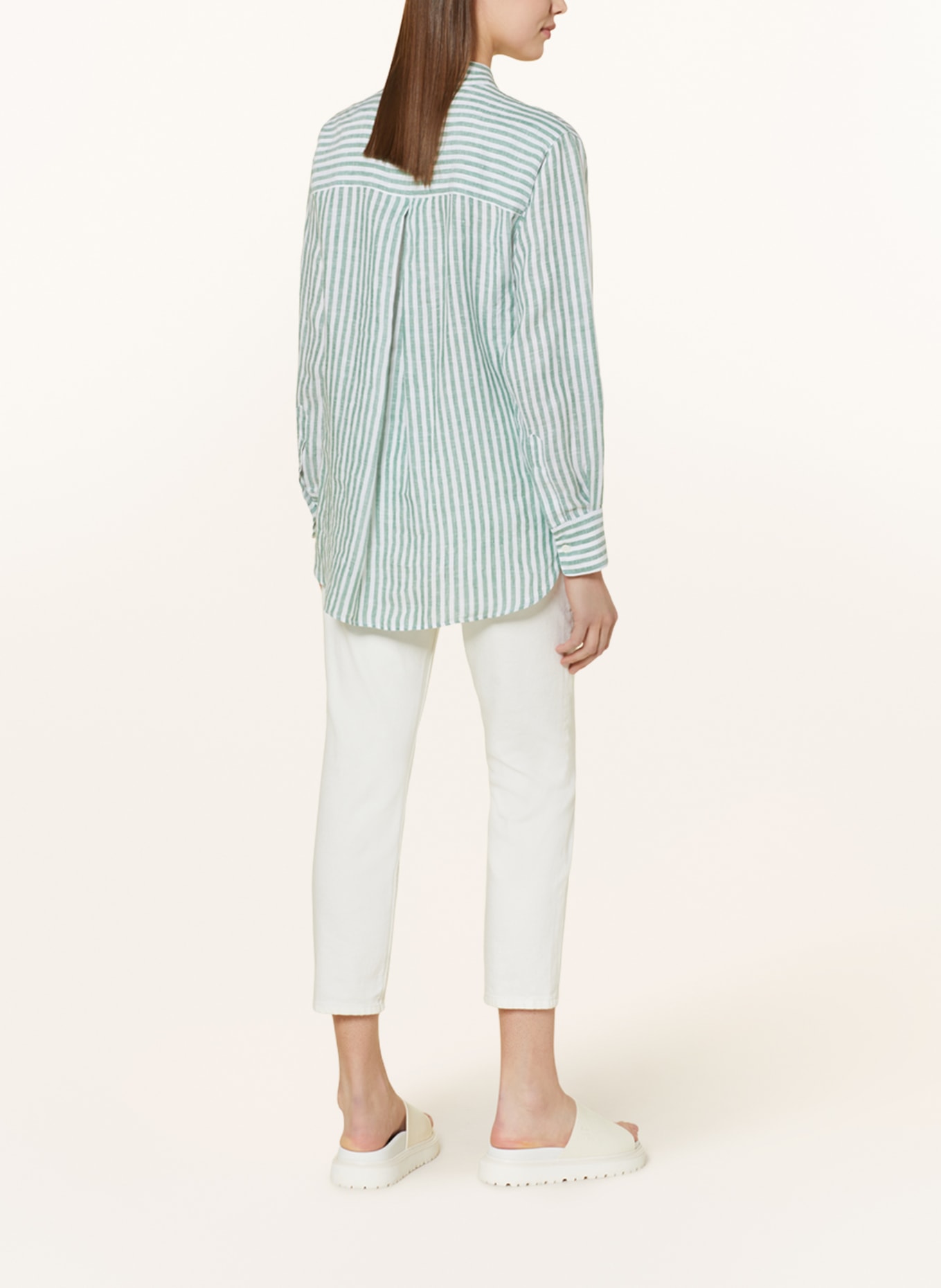 ROBERT FRIEDMAN Linen blouse, Color: WHITE/ GREEN (Image 3)