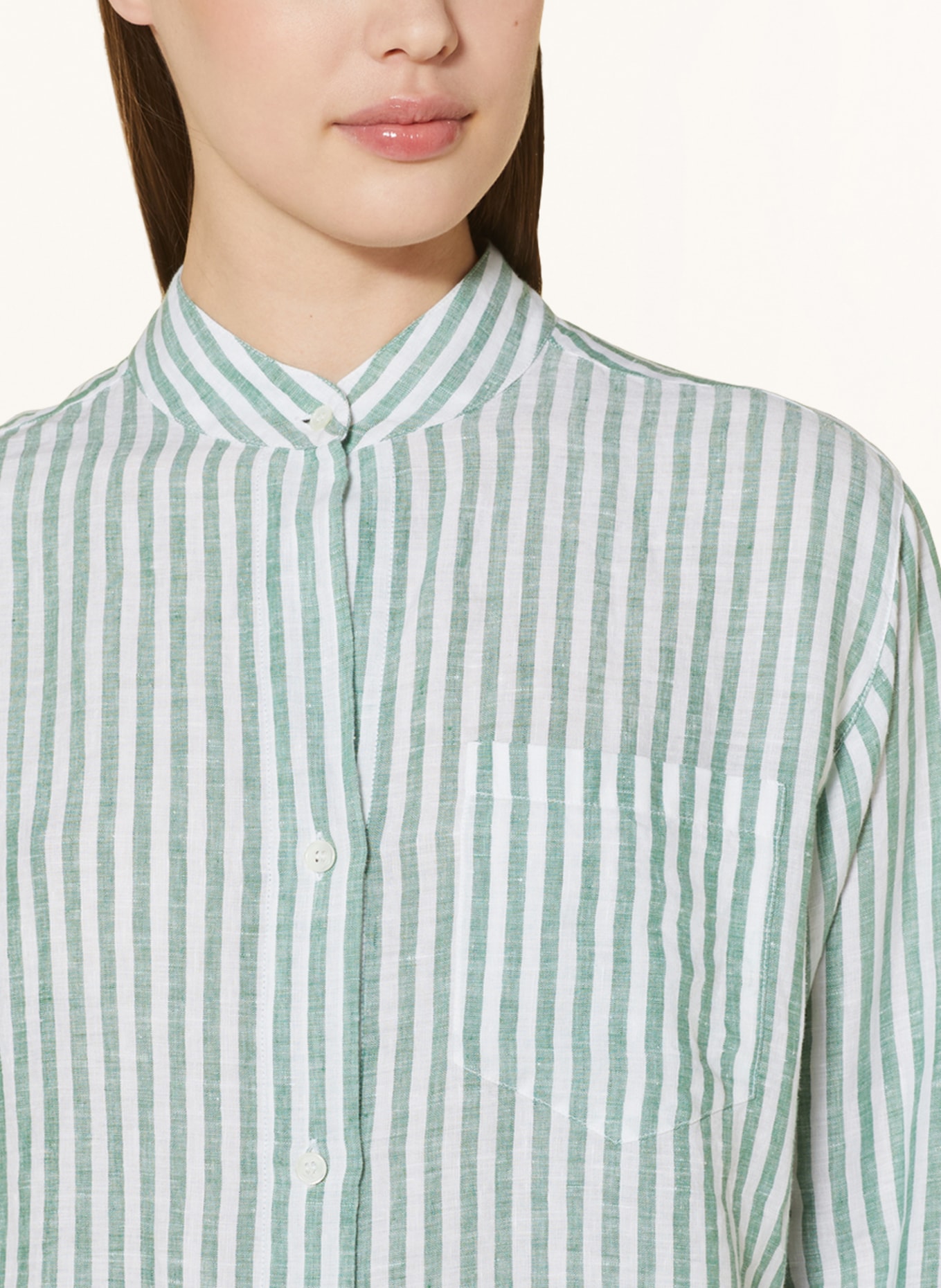 ROBERT FRIEDMAN Linen blouse, Color: WHITE/ GREEN (Image 4)