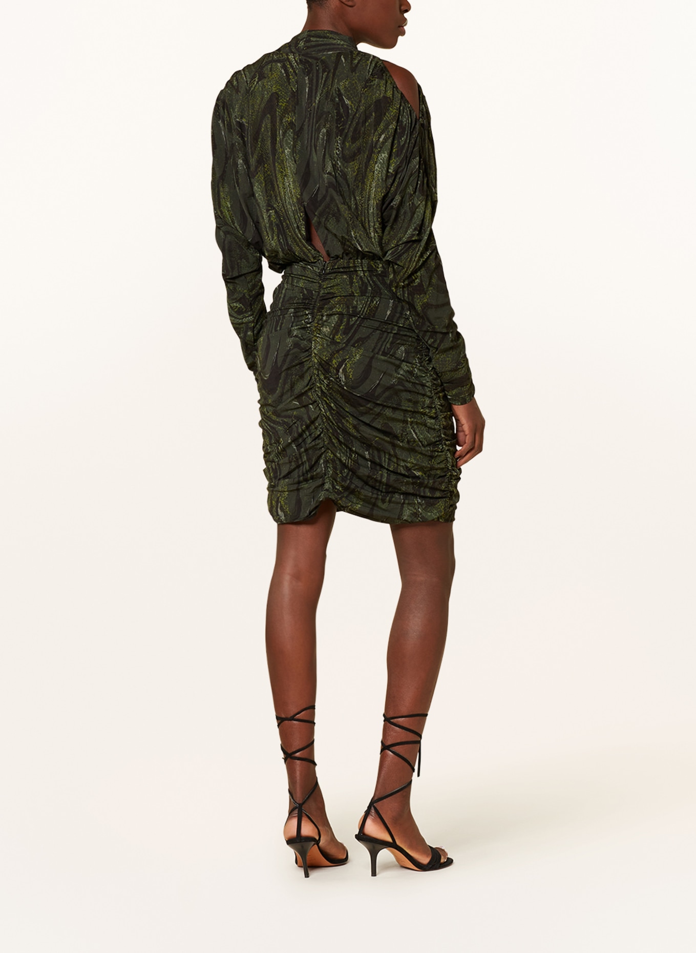 Lala Berlin Cold-shoulder dress DZANA, Color: OLIVE/ LIGHT GREEN/ BLACK (Image 3)