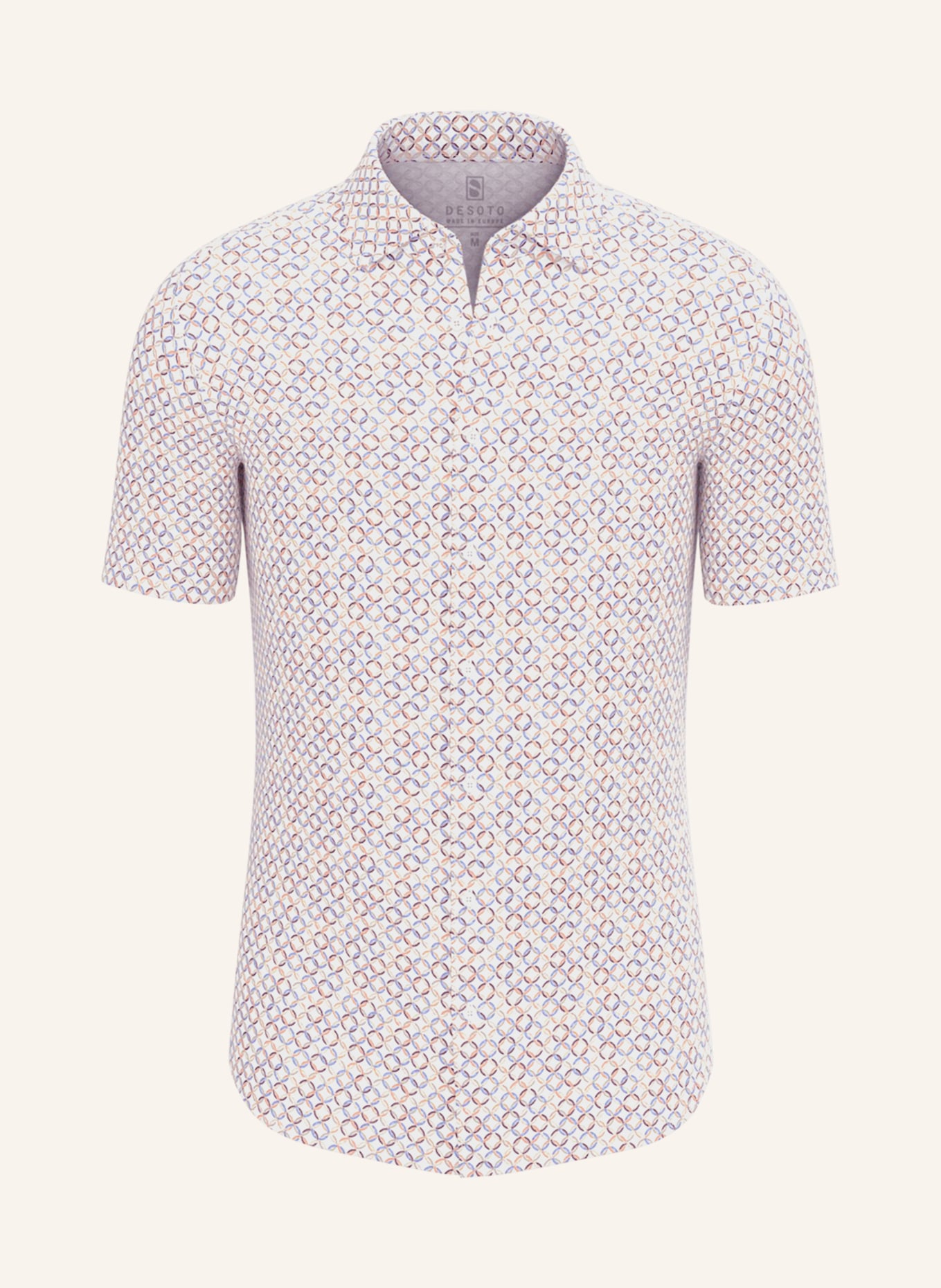 DESOTO Koszula z krótkim rękawem extra slim fit z dżerseju, Kolor: BIAŁY/ NIEBIESKI/ POMARAŃCZOWY(Obrazek null)