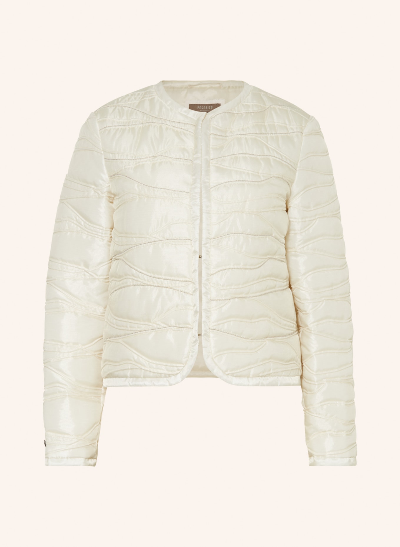 PESERICO Quilted jacket with decorative beads, Color: CREAM (Image 1)