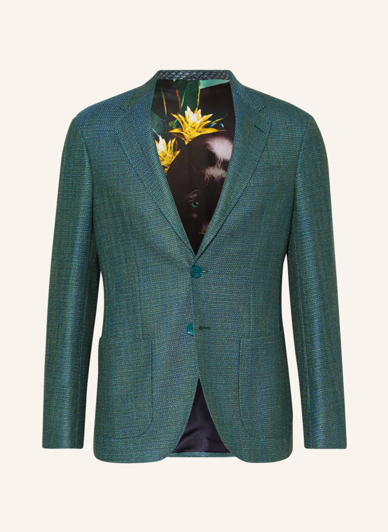 ETRO Tailored jacket slim fit, Color: GREEN/ BLUE (Image 1)
