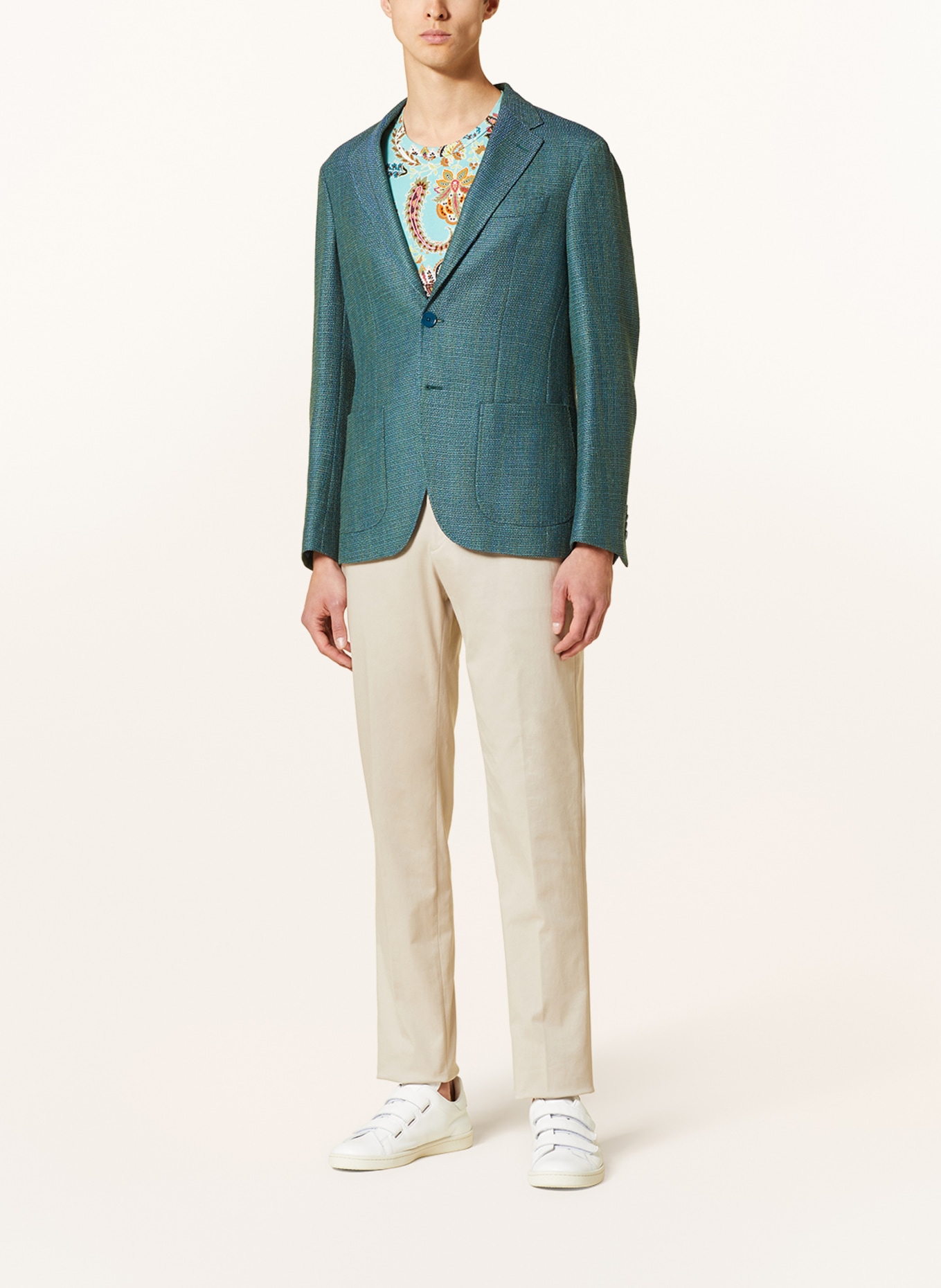 ETRO Tailored jacket slim fit, Color: GREEN/ BLUE (Image 2)