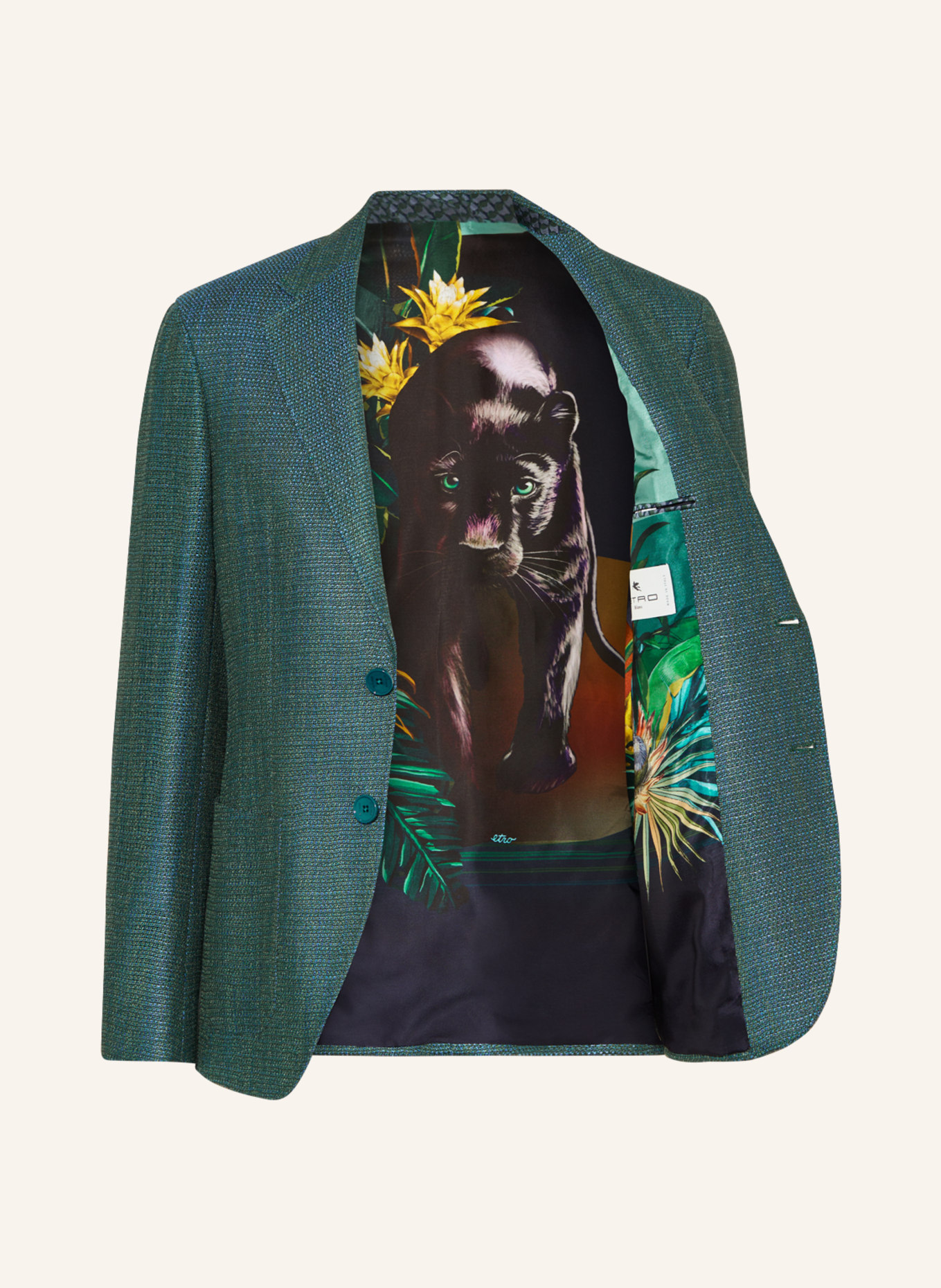 ETRO Tailored jacket slim fit, Color: GREEN/ BLUE (Image 4)