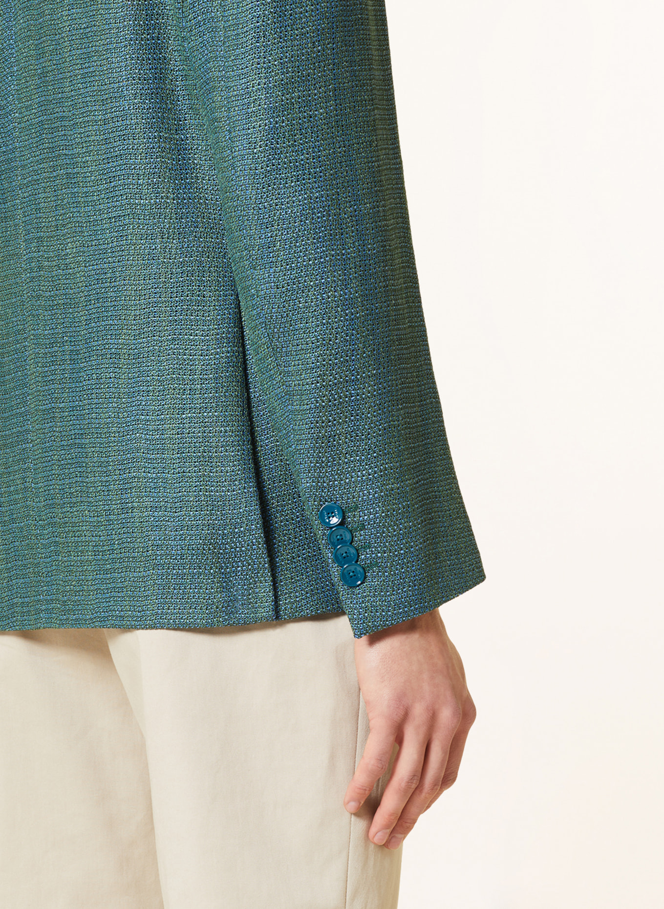 ETRO Tailored jacket slim fit, Color: GREEN/ BLUE (Image 6)