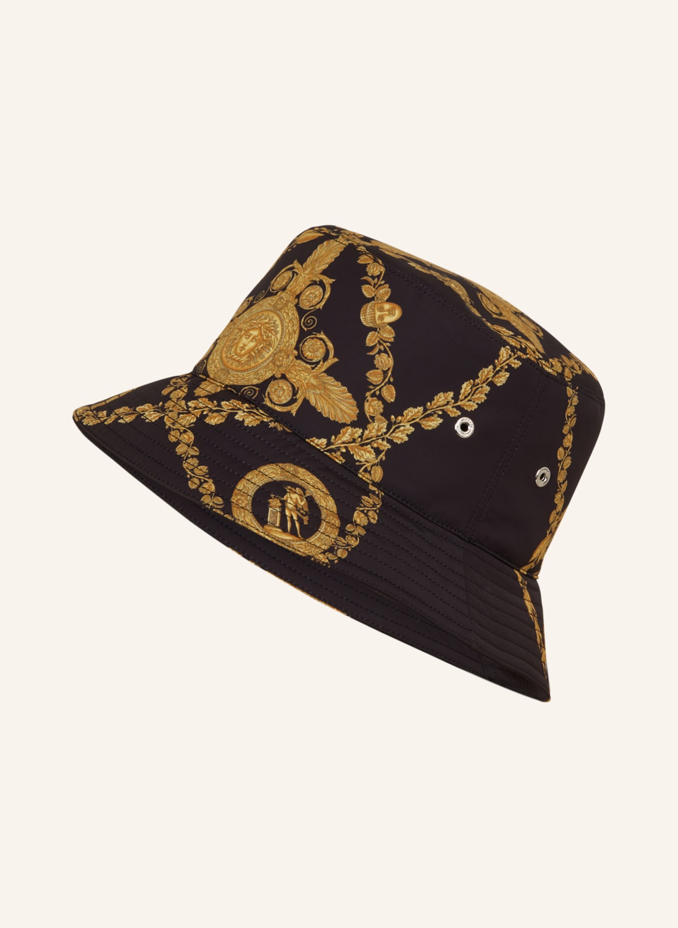 VERSACE Klobouk Bucket Hat, Barva: ČERNÁ/ ŽLUTÁ (Obrázek 1)