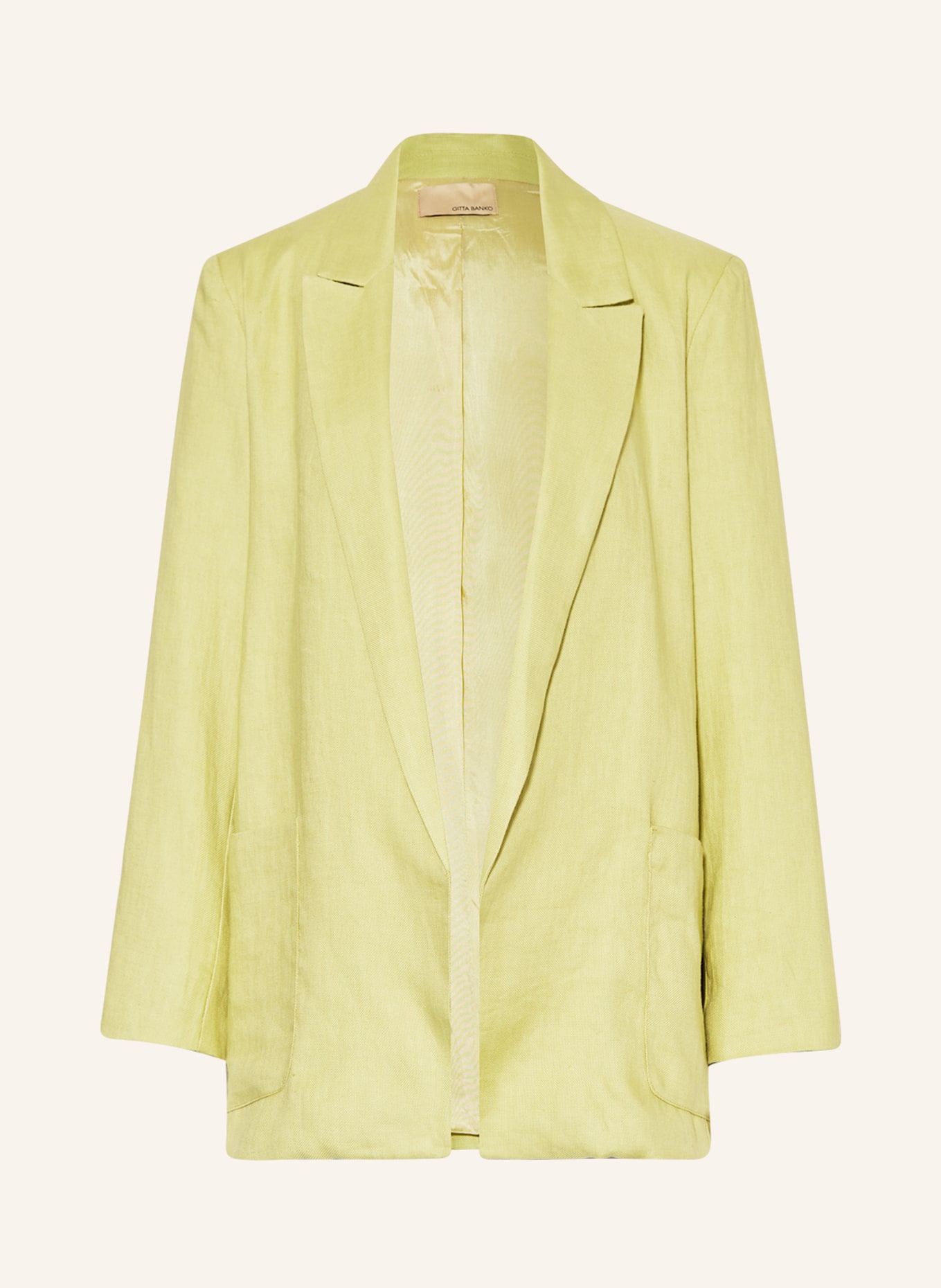 GITTA BANKO Long blazer AMBRA made of linen, Color: LIGHT GREEN (Image 1)