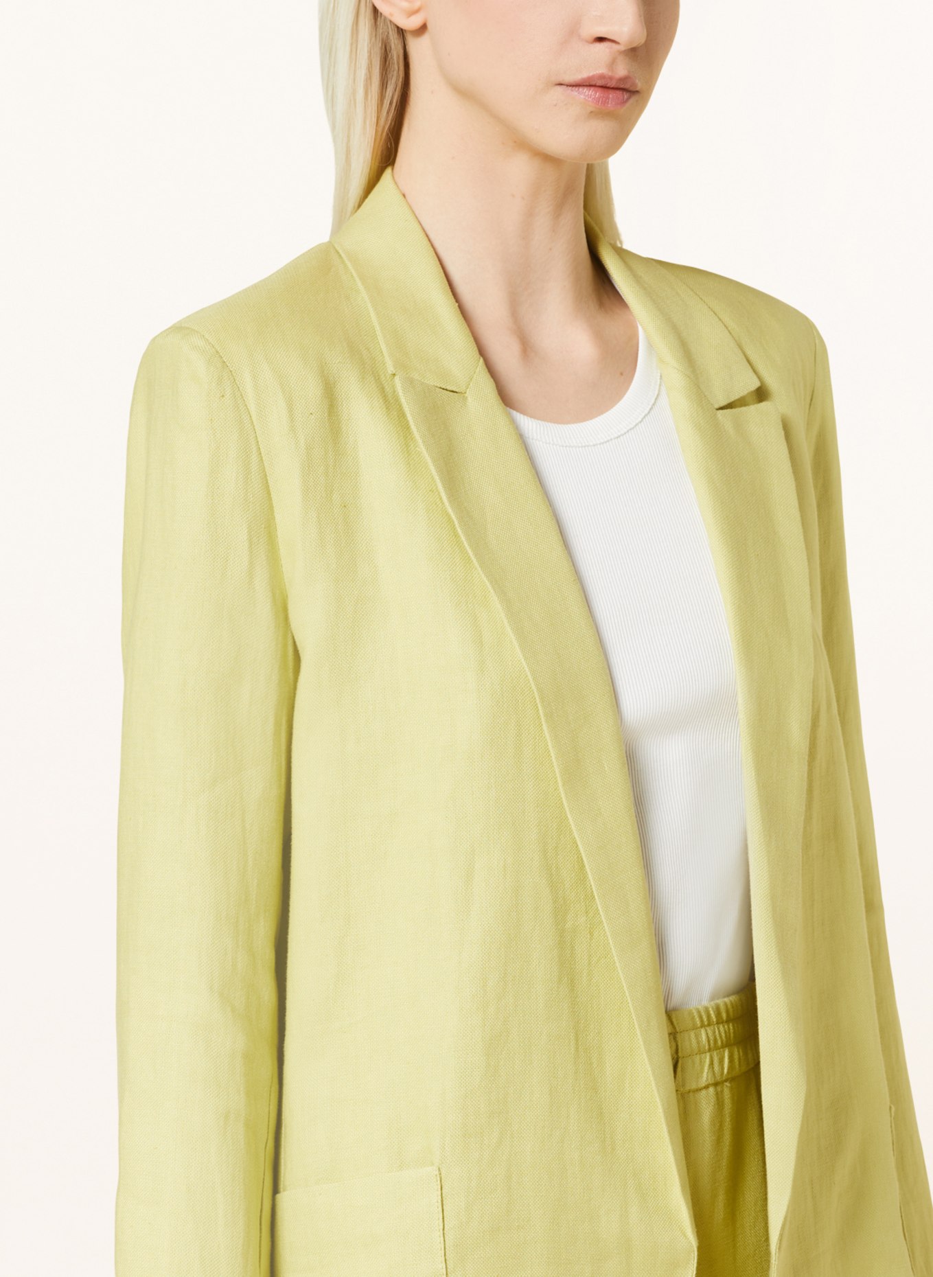 GITTA BANKO Long blazer AMBRA made of linen, Color: LIGHT GREEN (Image 4)