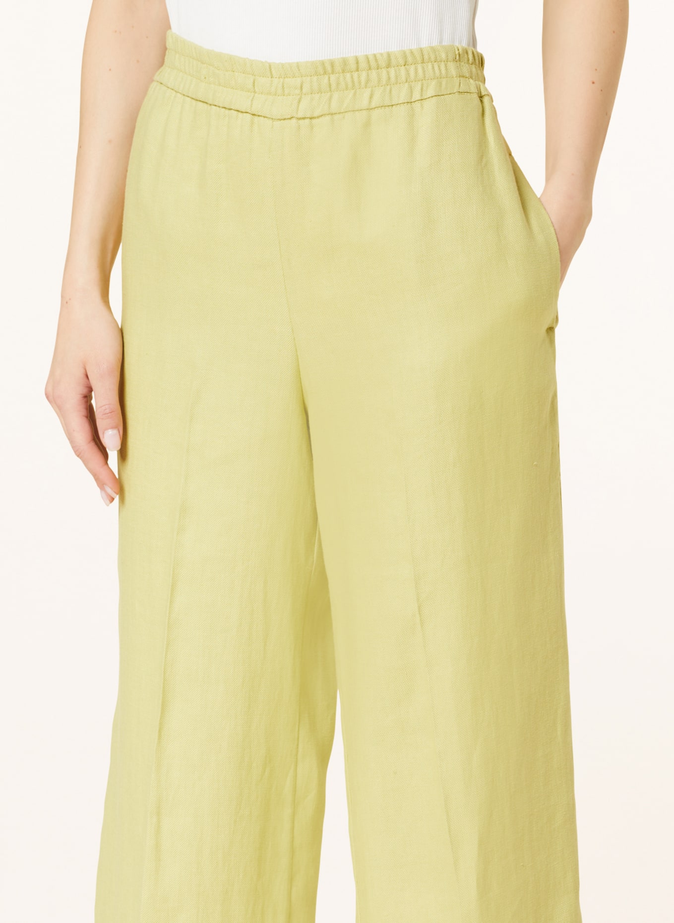 GITTA BANKO Wide leg trousers made of linen, Color: LIGHT GREEN (Image 5)