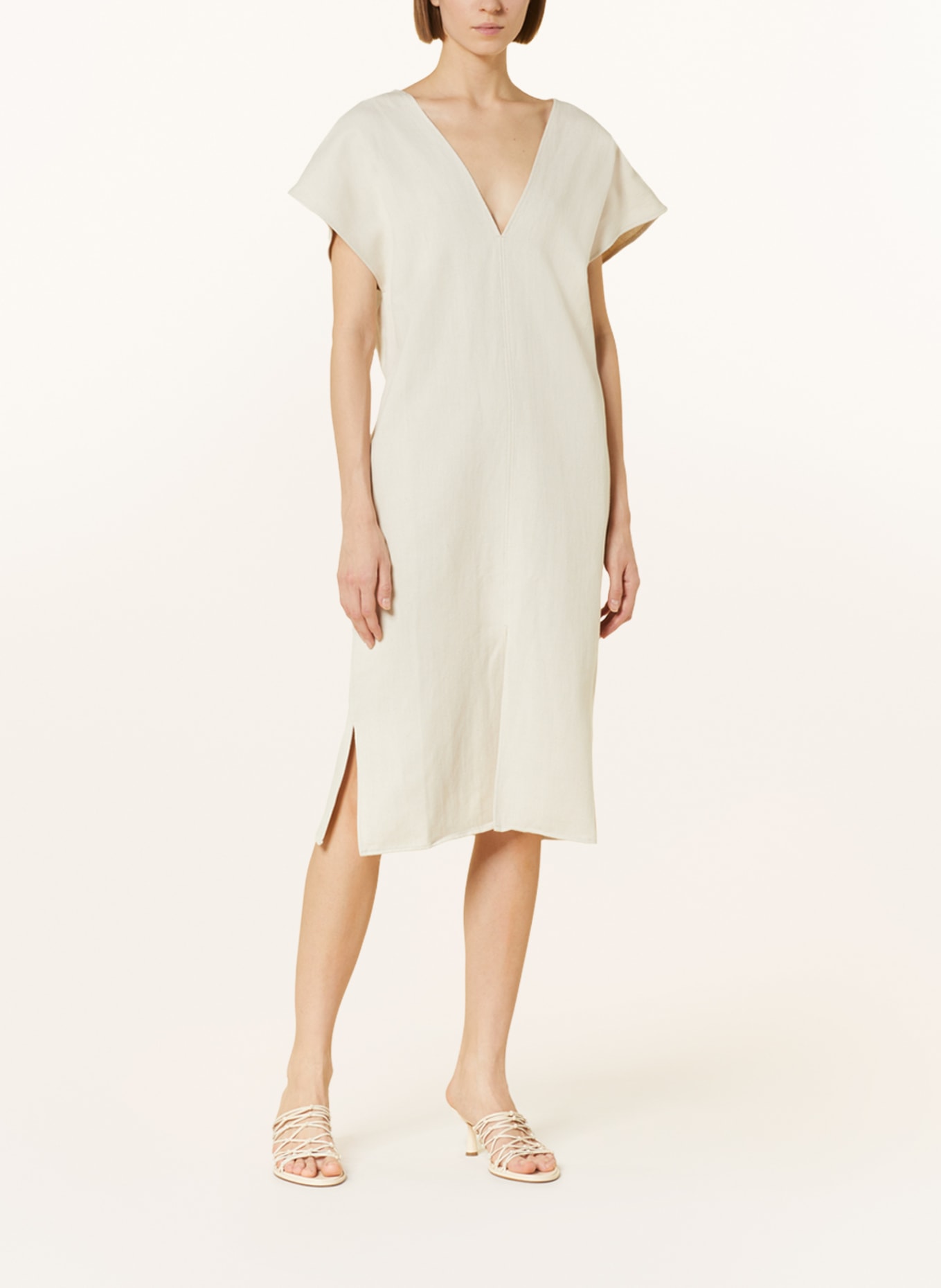 GITTA BANKO Dress LUNA with linen, Color: CREAM (Image 2)