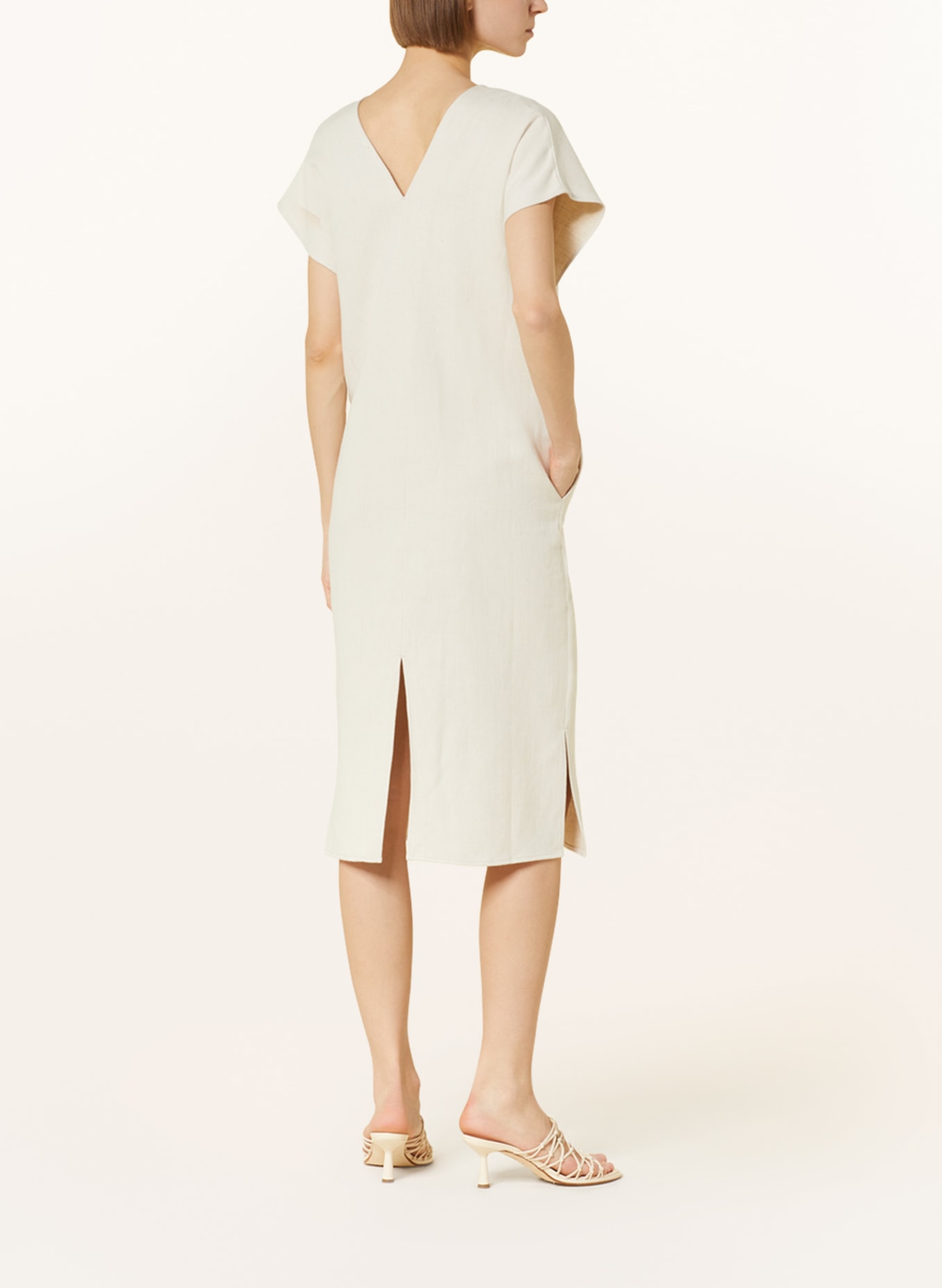 GITTA BANKO Dress LUNA with linen, Color: CREAM (Image 3)
