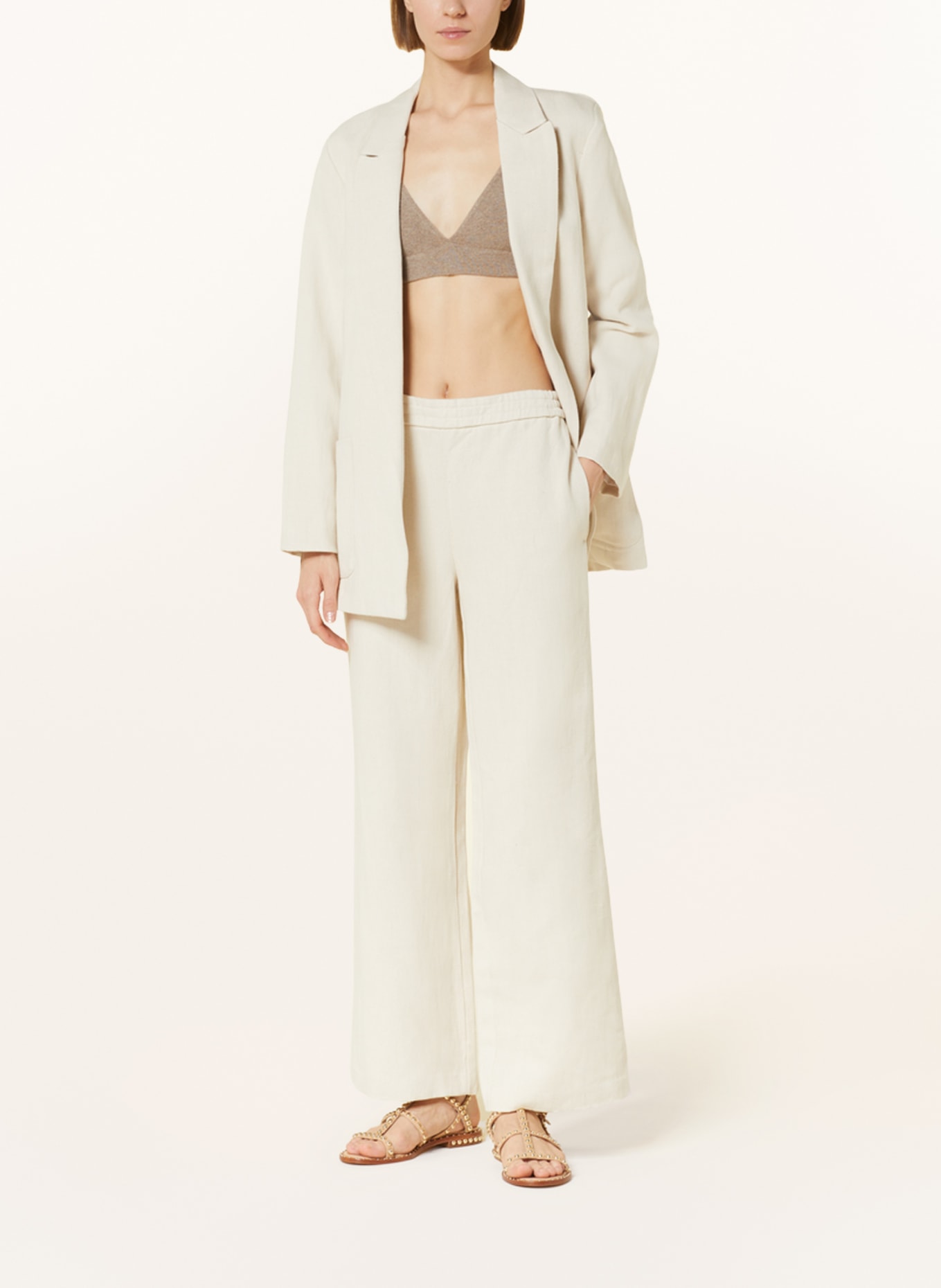 GITTA BANKO Trousers with linen, Color: CREAM (Image 2)