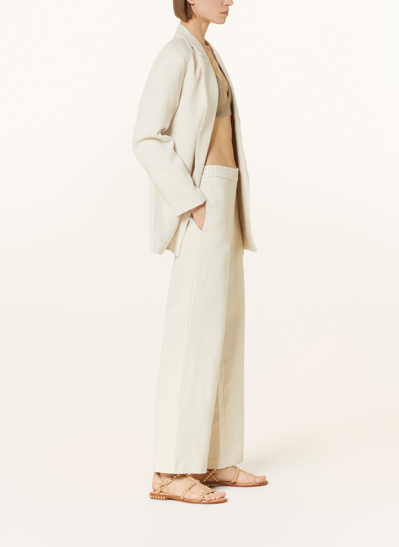 GITTA BANKO Trousers with linen, Color: CREAM (Image 4)