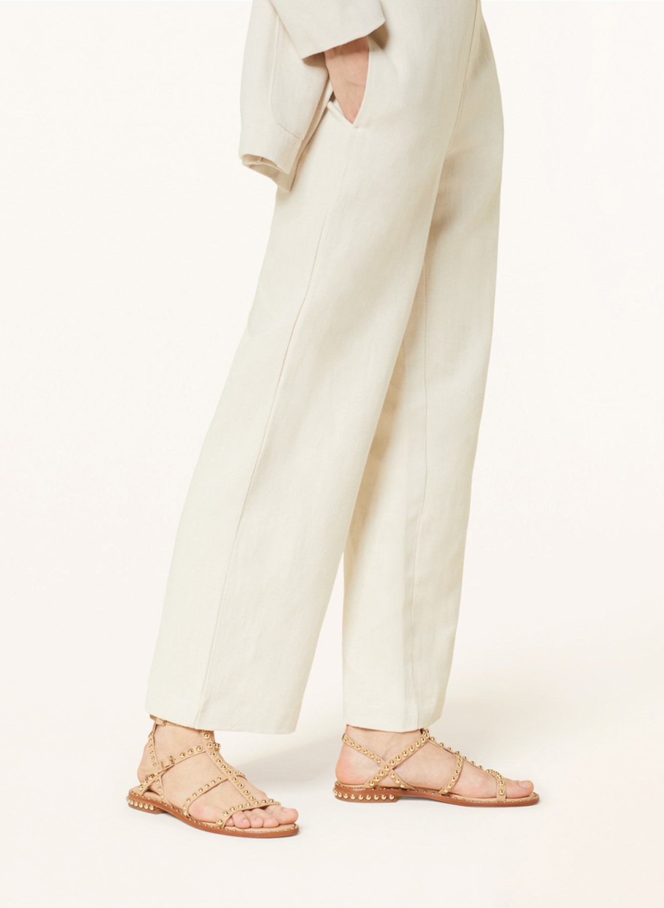 GITTA BANKO Trousers with linen, Color: CREAM (Image 5)