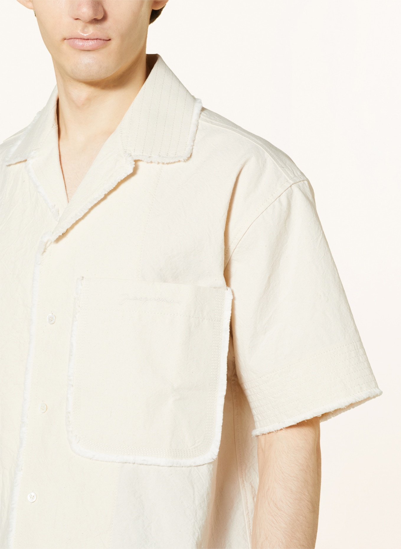 JACQUEMUS Koszula z klapami LA CHEMISE ARTICHAUT comfort fit, Kolor: BEŻOWY (Obrazek 4)