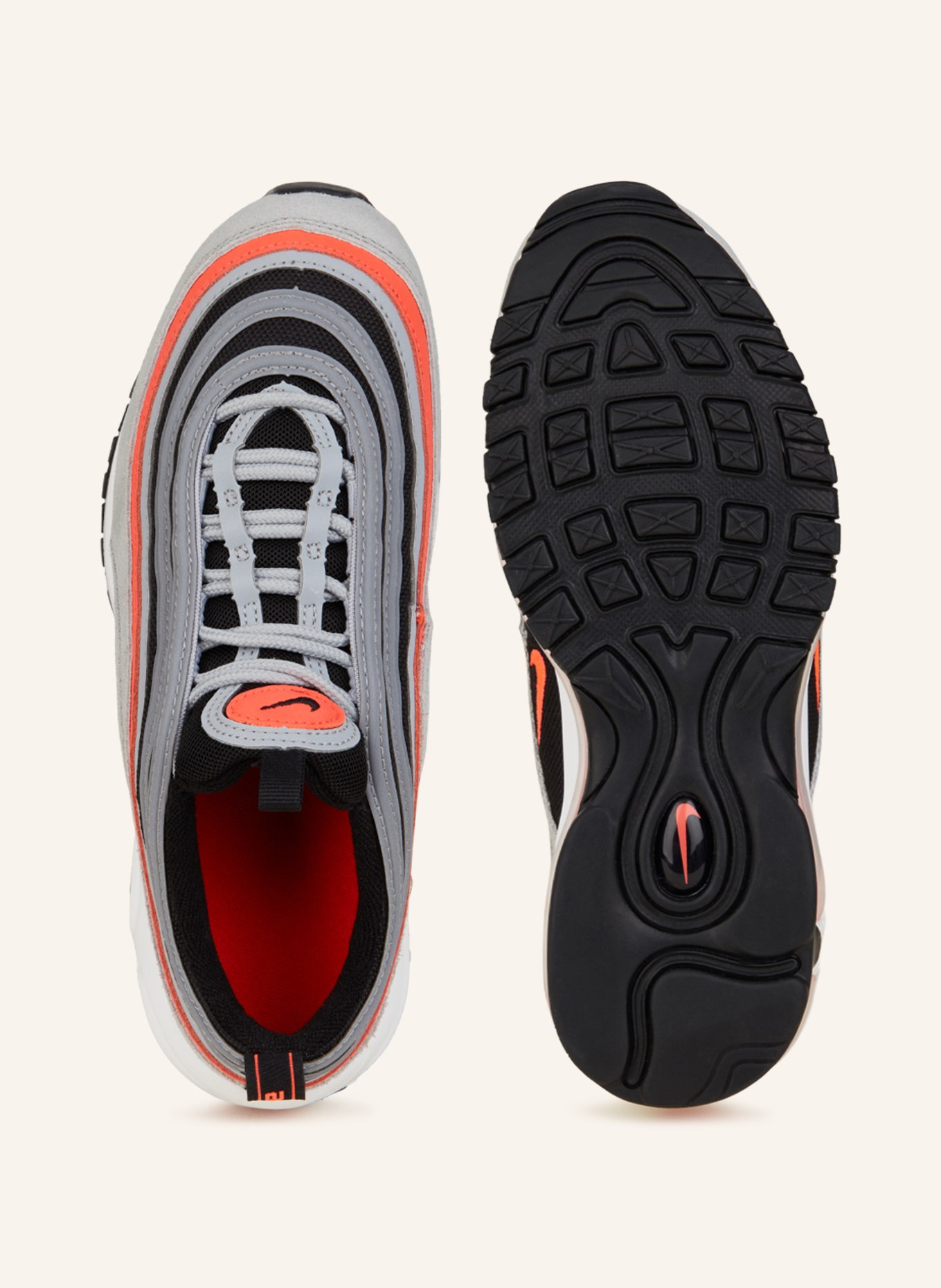Nike Sneaker AIR MAX 97, Farbe: GRAU/ NEONROT (Bild 5)