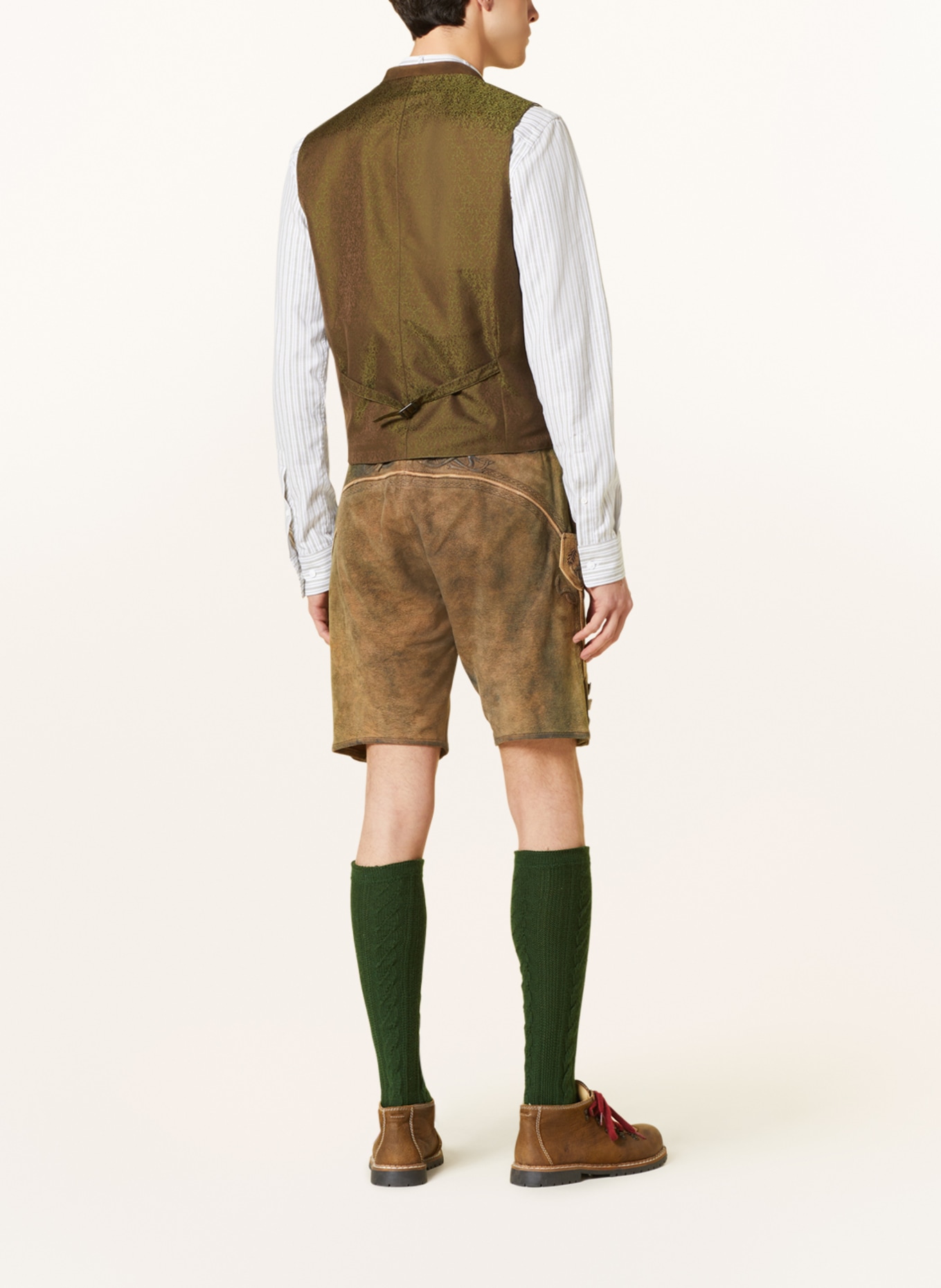 Hammerschmid Trachten vest PHIL slim fit in linen, Color: OLIVE (Image 3)