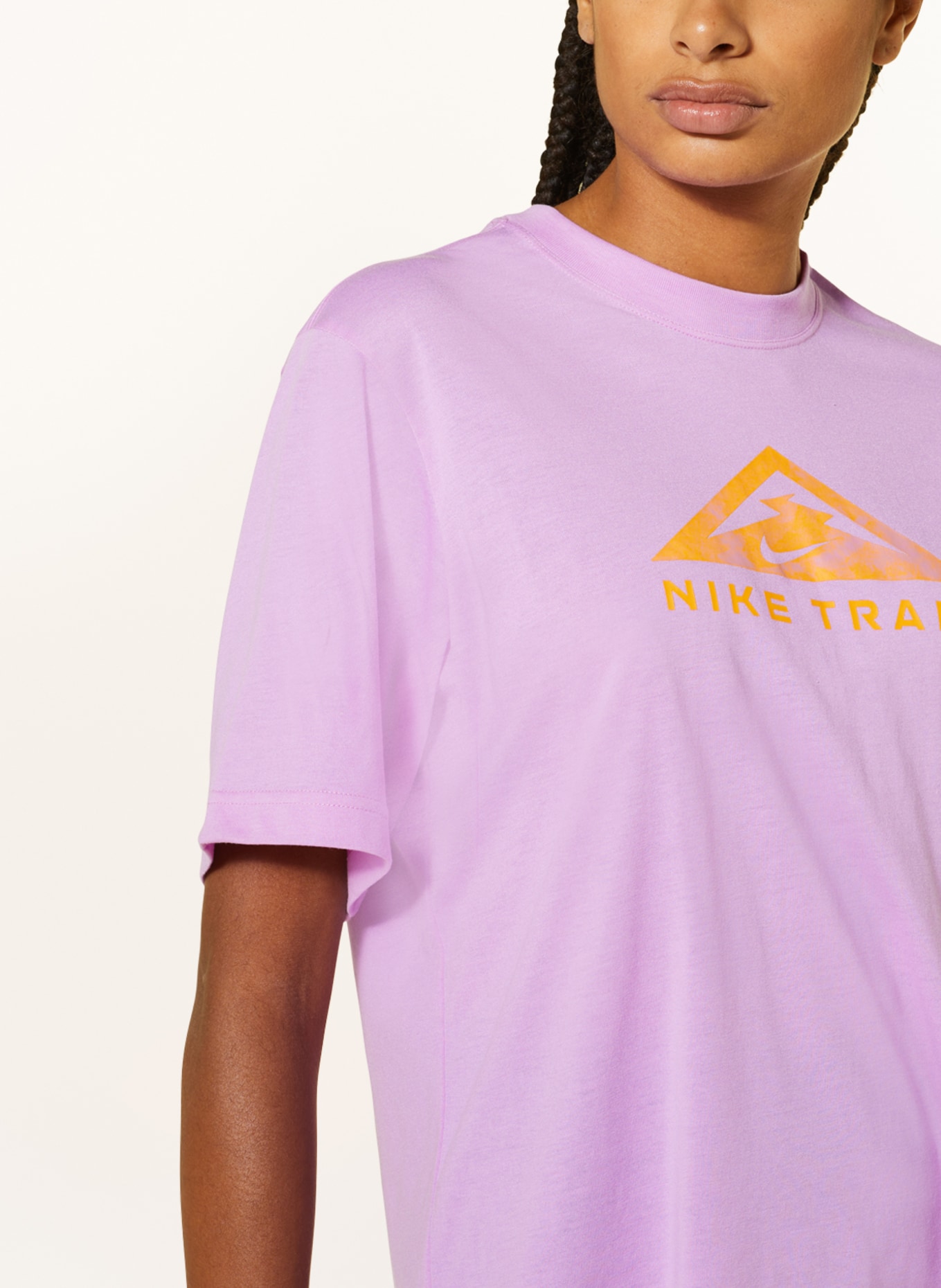 Nike DRI-FIT orange Laufshirt TRAIL in helllila/