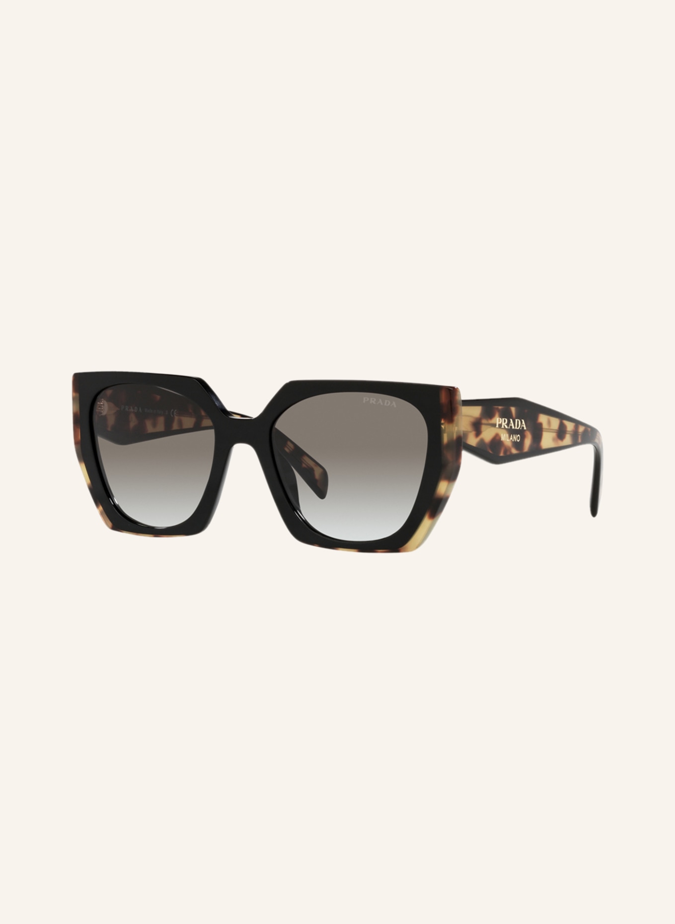 PRADA Sunglasses 0PR15WS, Color: 3890A7 - BLACK/ HAVANA /GRAY GRADIENT (Image 1)