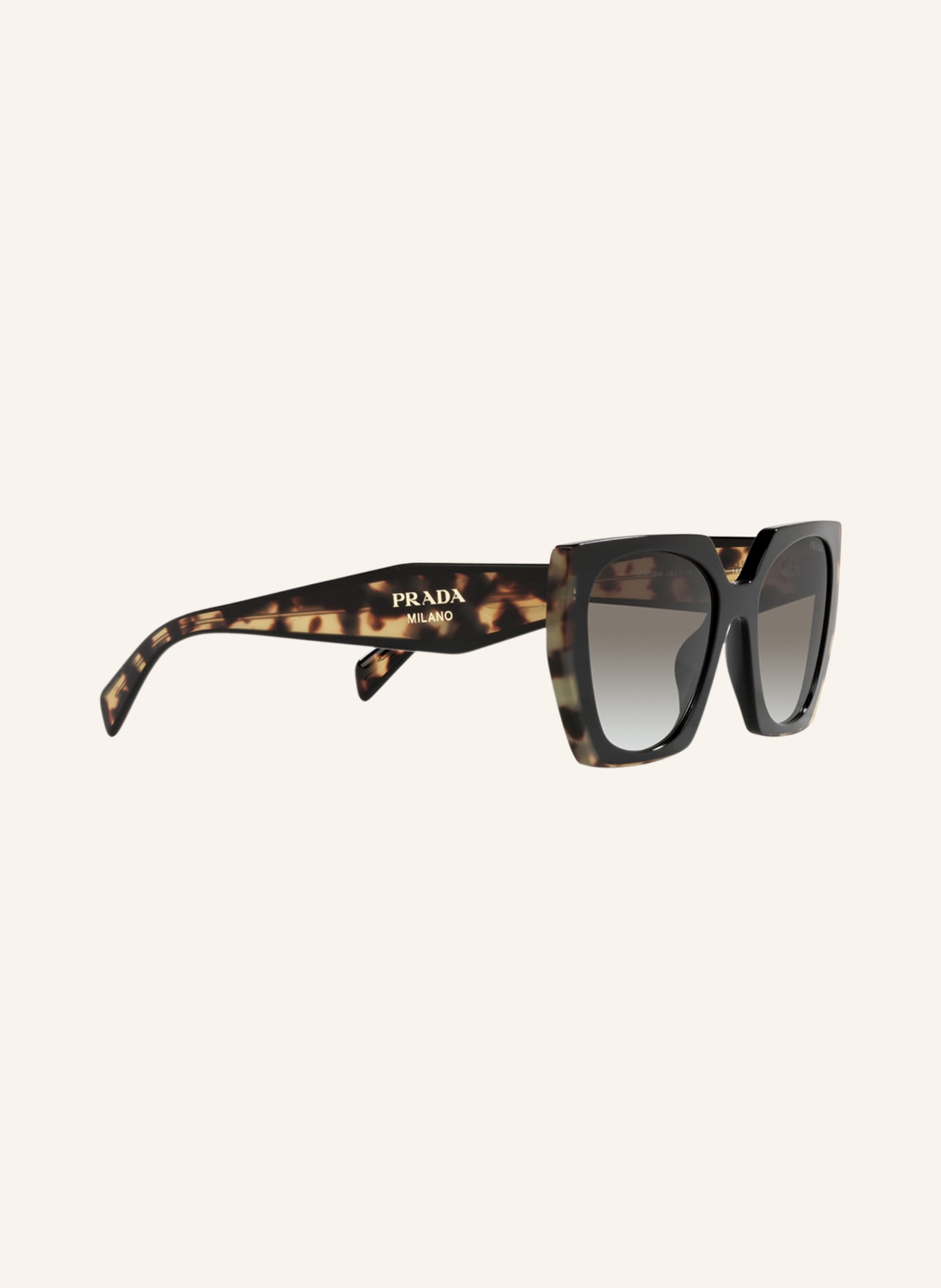 PRADA Sunglasses 0PR15WS, Color: 3890A7 - BLACK/ HAVANA /GRAY GRADIENT (Image 3)