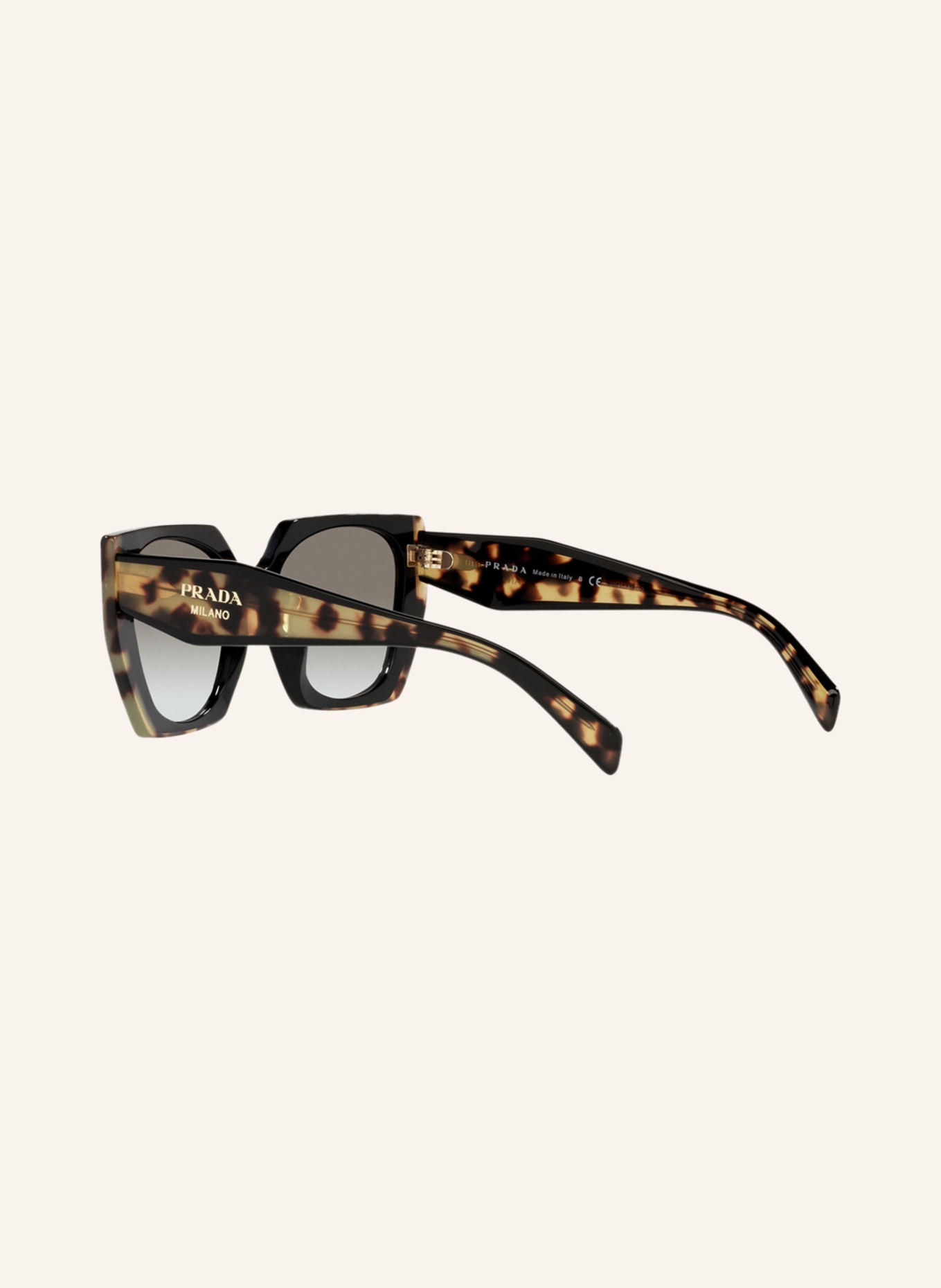 PRADA Sunglasses 0PR15WS, Color: 3890A7 - BLACK/ HAVANA /GRAY GRADIENT (Image 4)