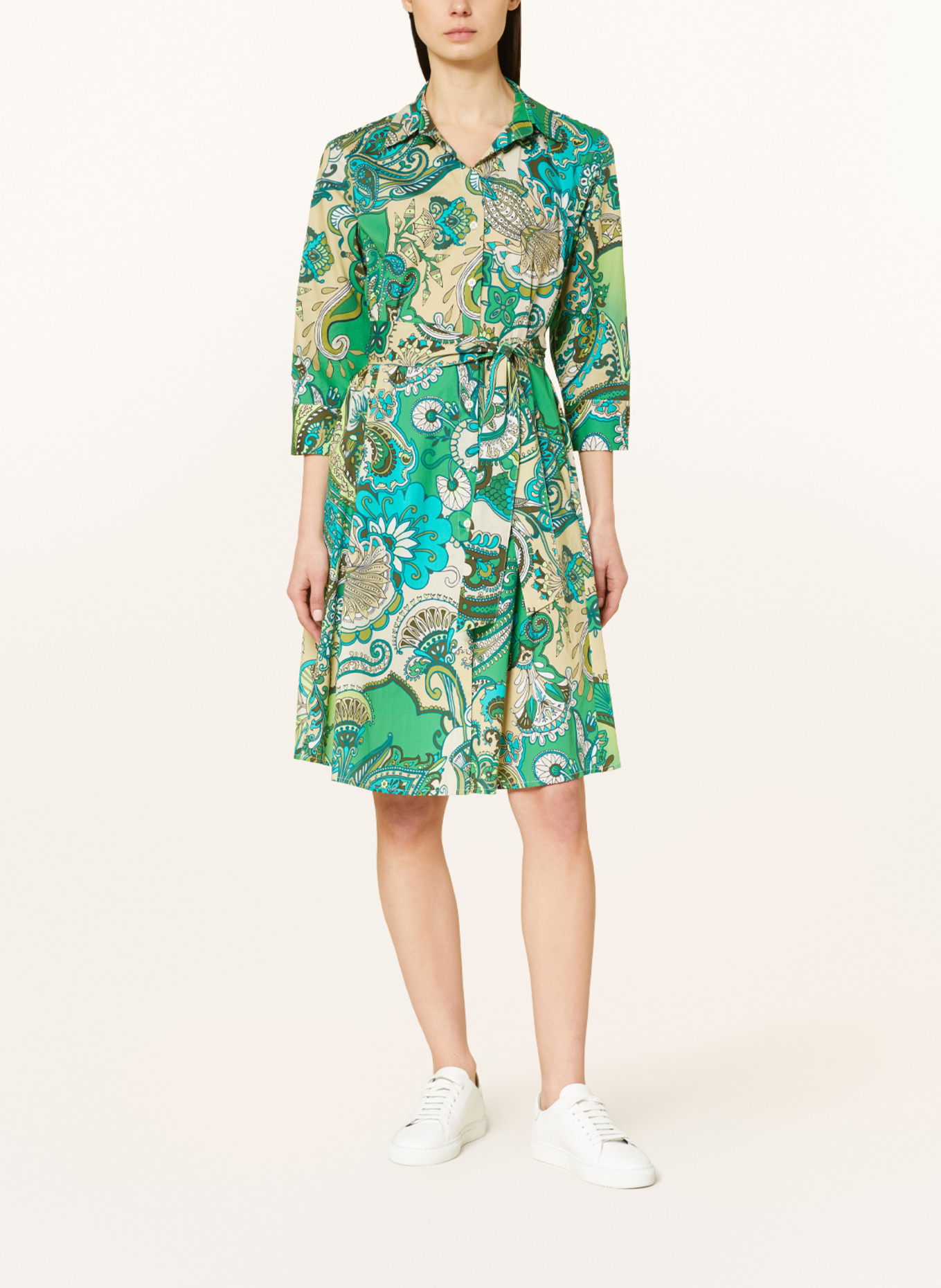 rossana diva Shirt dress with 3/4 sleeves, Color: GREEN/ LIGHT GREEN/ BEIGE (Image 2)