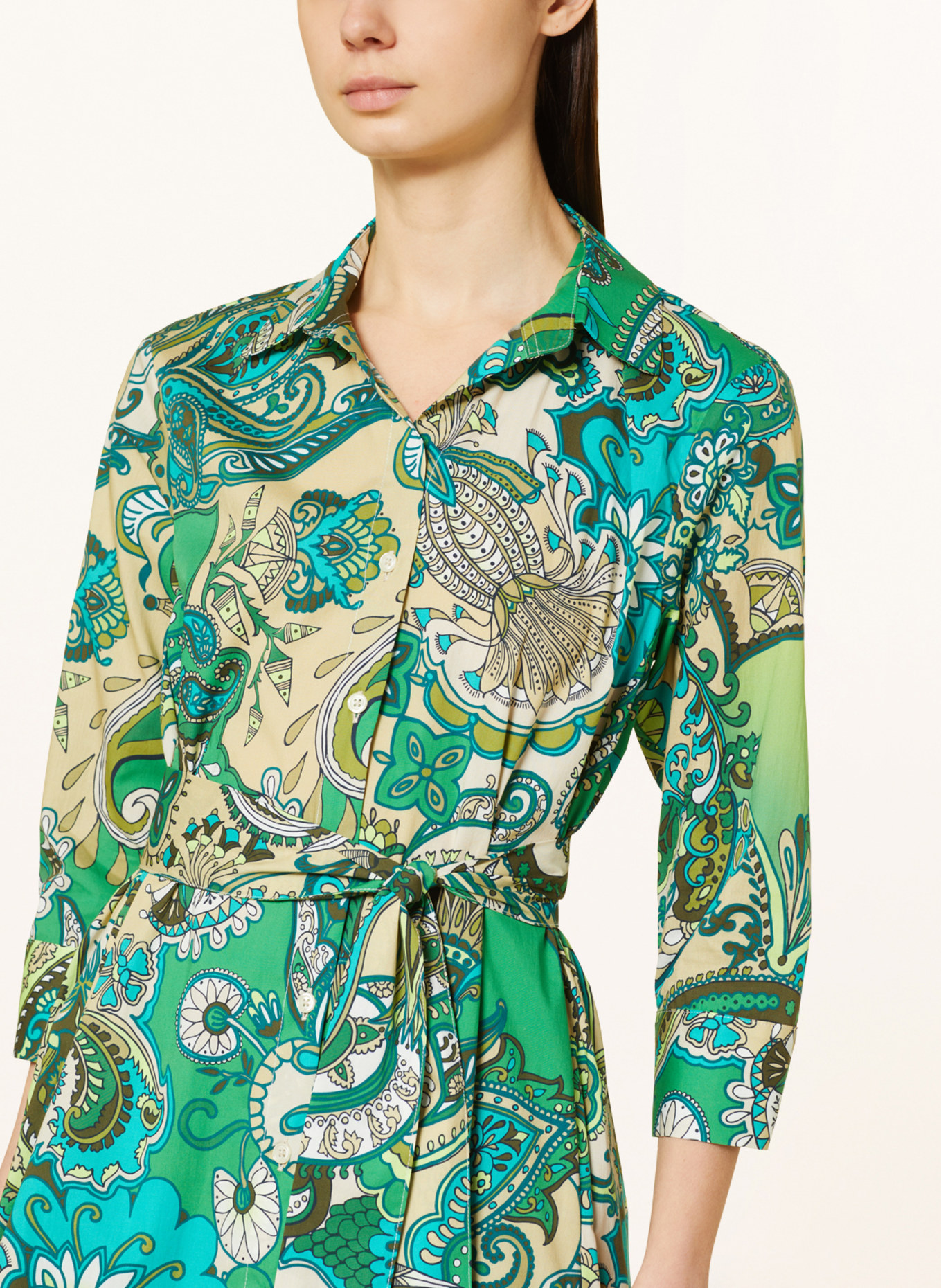 rossana diva Shirt dress with 3/4 sleeves, Color: GREEN/ LIGHT GREEN/ BEIGE (Image 4)