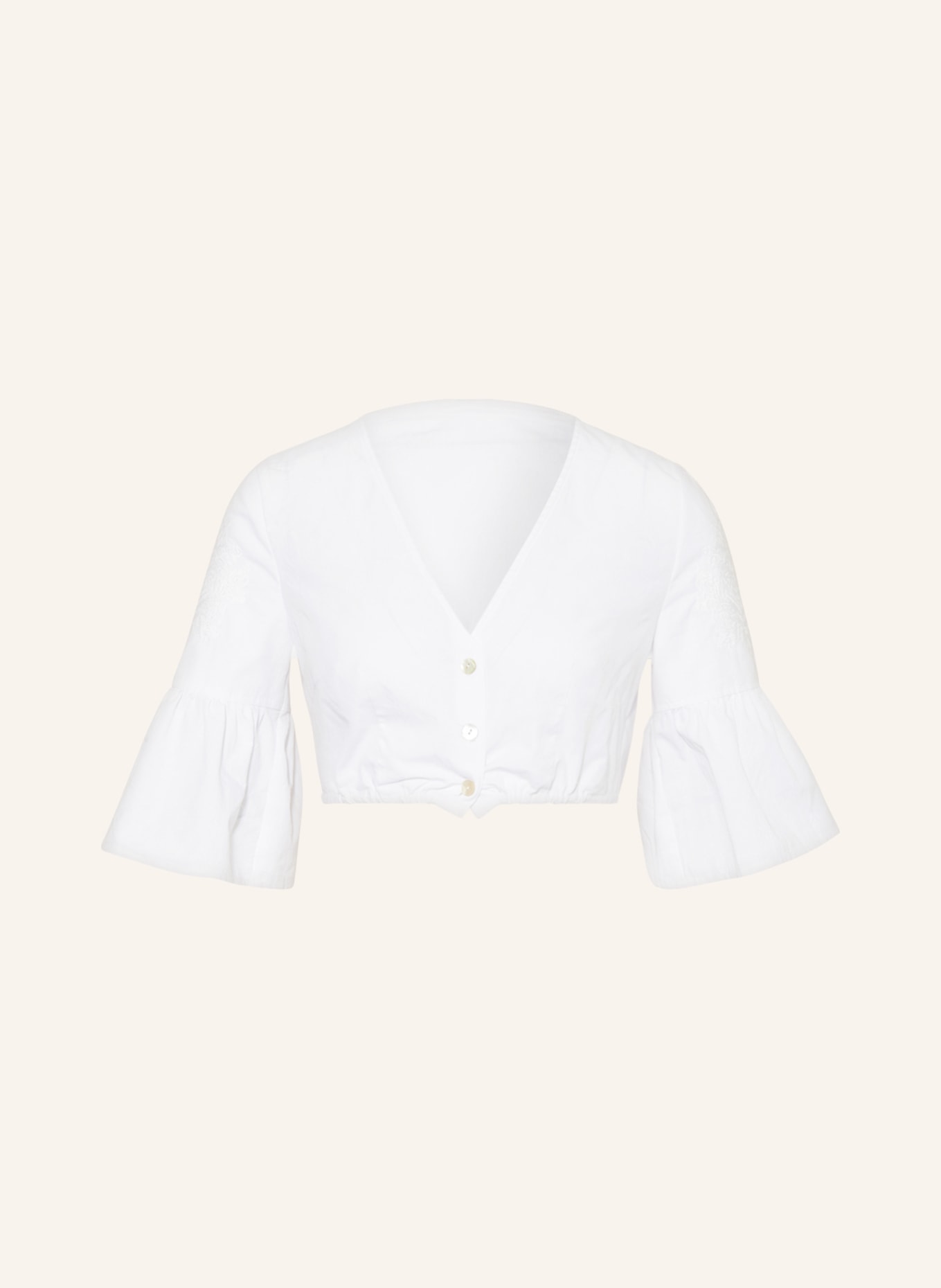SPORTALM Dirndl blouse with embroidery, Color: WHITE (Image 1)
