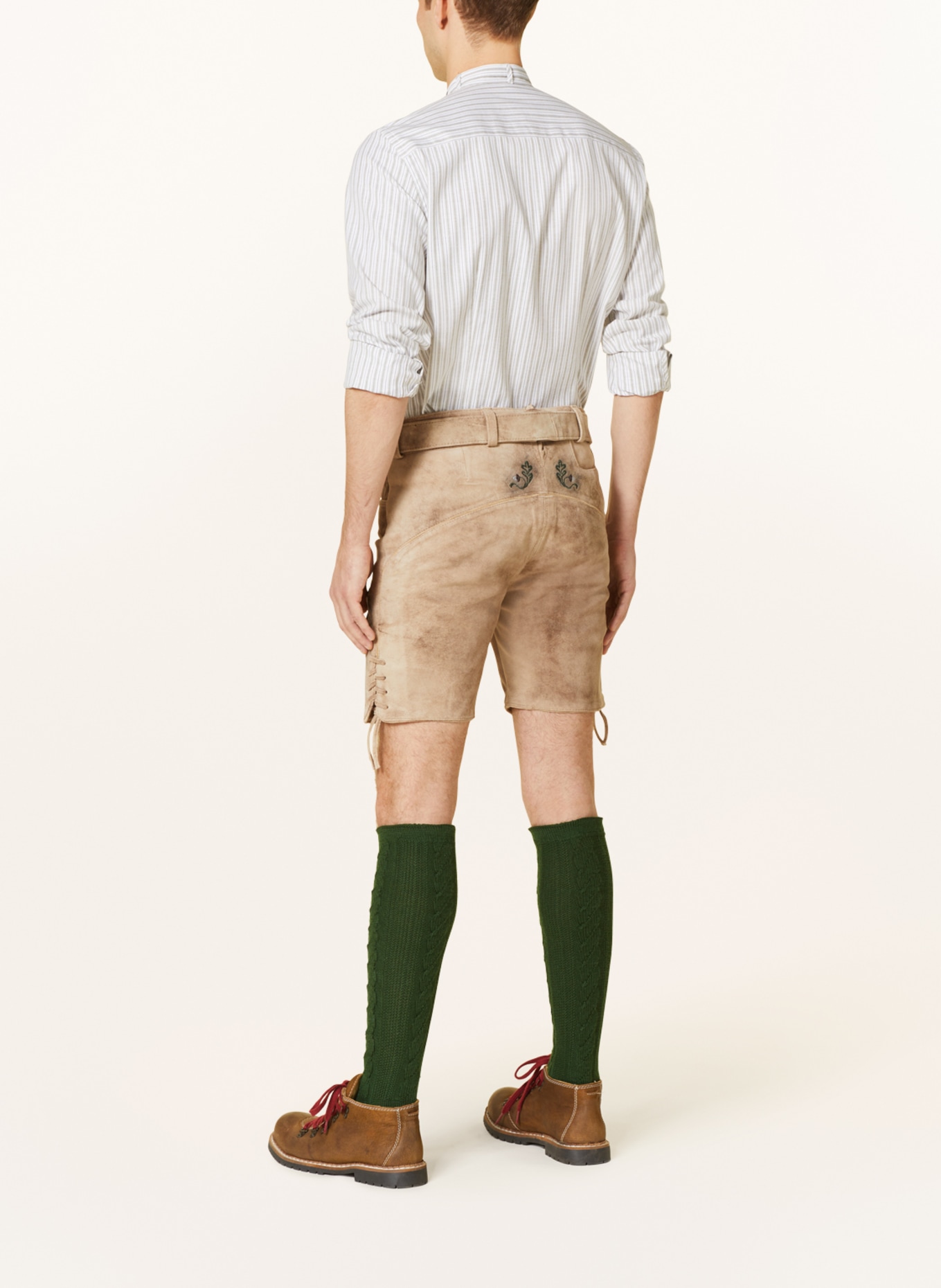 Spieth & Wensky Spodnie skórzane w stylu ludowym SCHWARZHORN, Kolor: Brike/ St.grün (Obrazek 3)