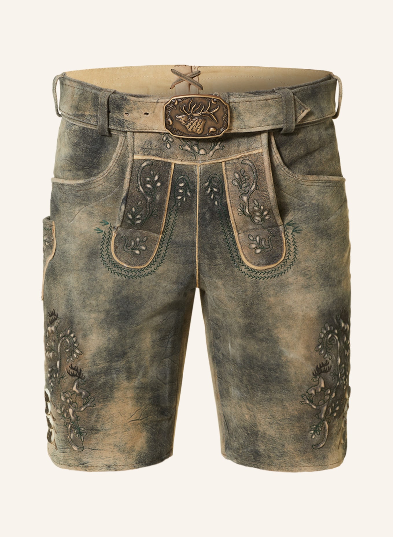 Spieth & Wensky Spodnie skórzane w stylu ludowym AUGUSTUS, Kolor: BRĄZOWY (Obrazek 1)