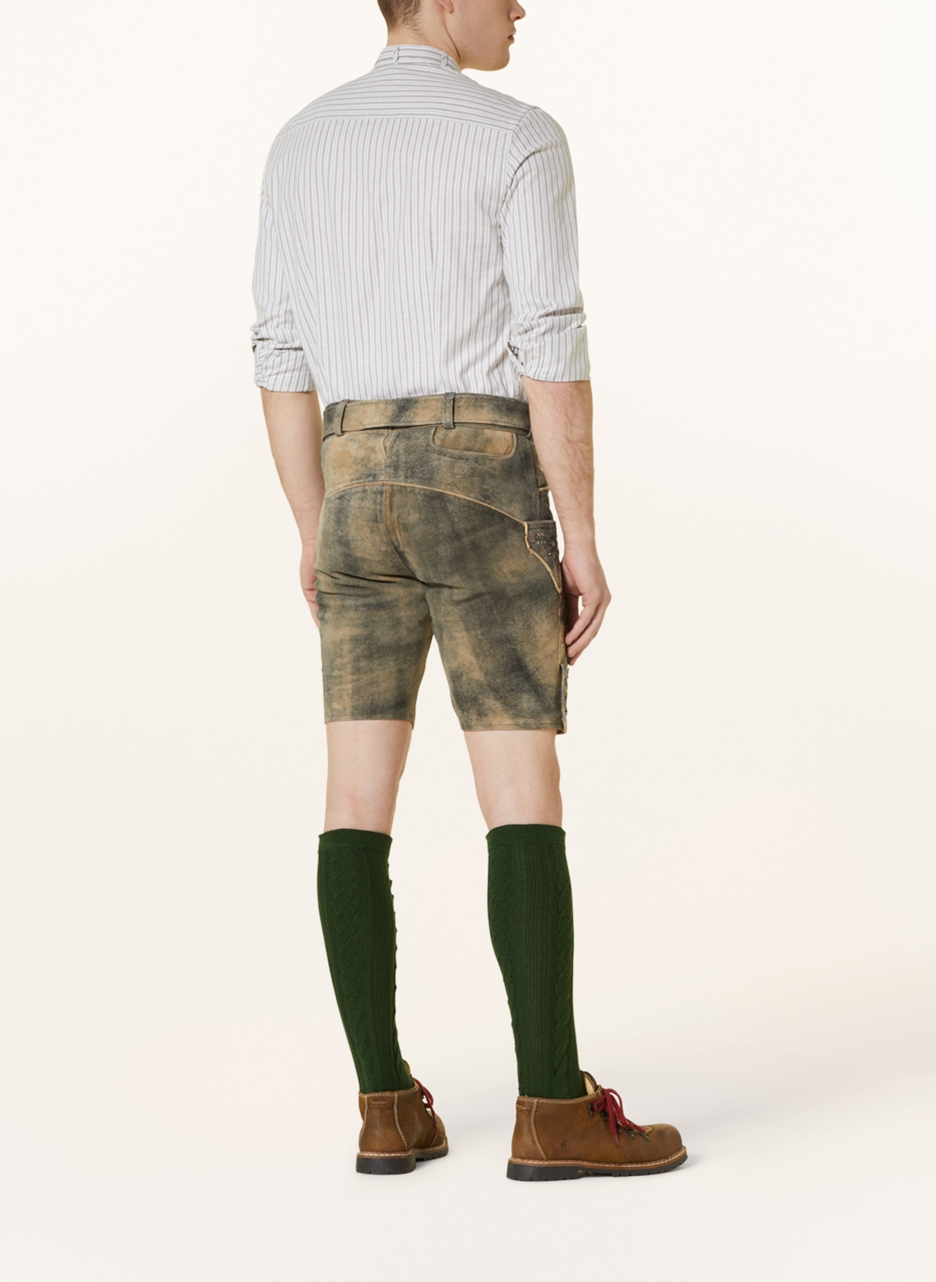 Spieth & Wensky Spodnie skórzane w stylu ludowym AUGUSTUS, Kolor: BRĄZOWY (Obrazek 3)
