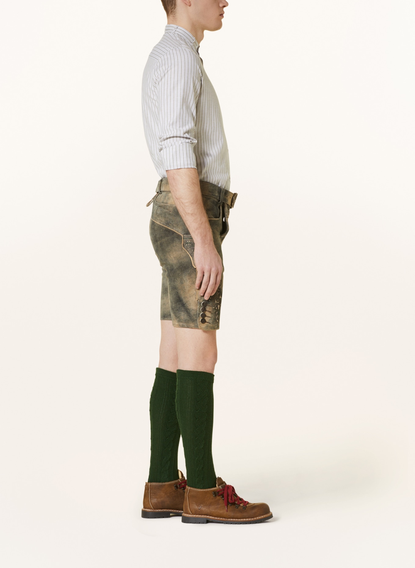 Spieth & Wensky Spodnie skórzane w stylu ludowym AUGUSTUS, Kolor: BRĄZOWY (Obrazek 4)