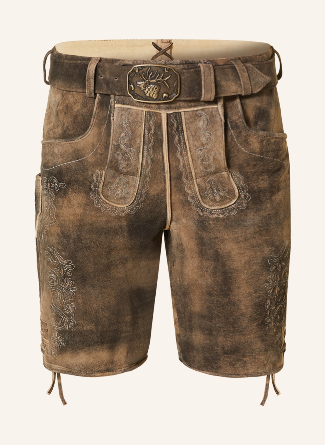 Spieth & Wensky Spodnie skórzane w stylu ludowym ACHENBERG, Kolor: BRĄZOWY (Obrazek 1)