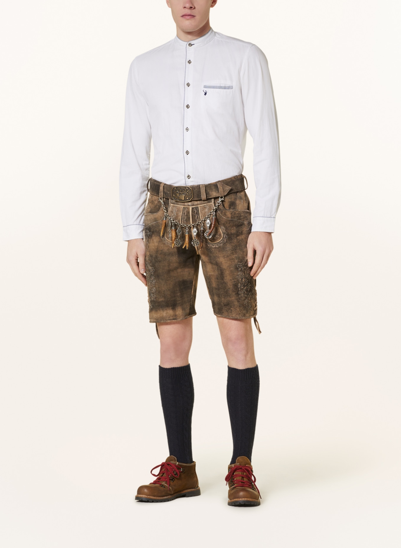 Spieth & Wensky Spodnie skórzane w stylu ludowym ACHENBERG, Kolor: BRĄZOWY (Obrazek 2)