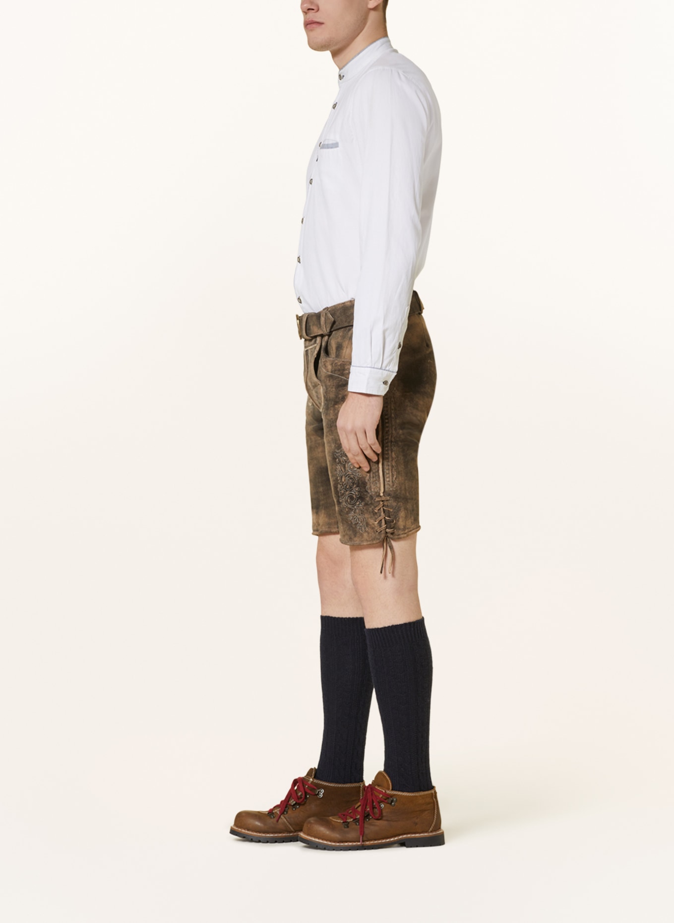 Spieth & Wensky Spodnie skórzane w stylu ludowym ACHENBERG, Kolor: BRĄZOWY (Obrazek 4)