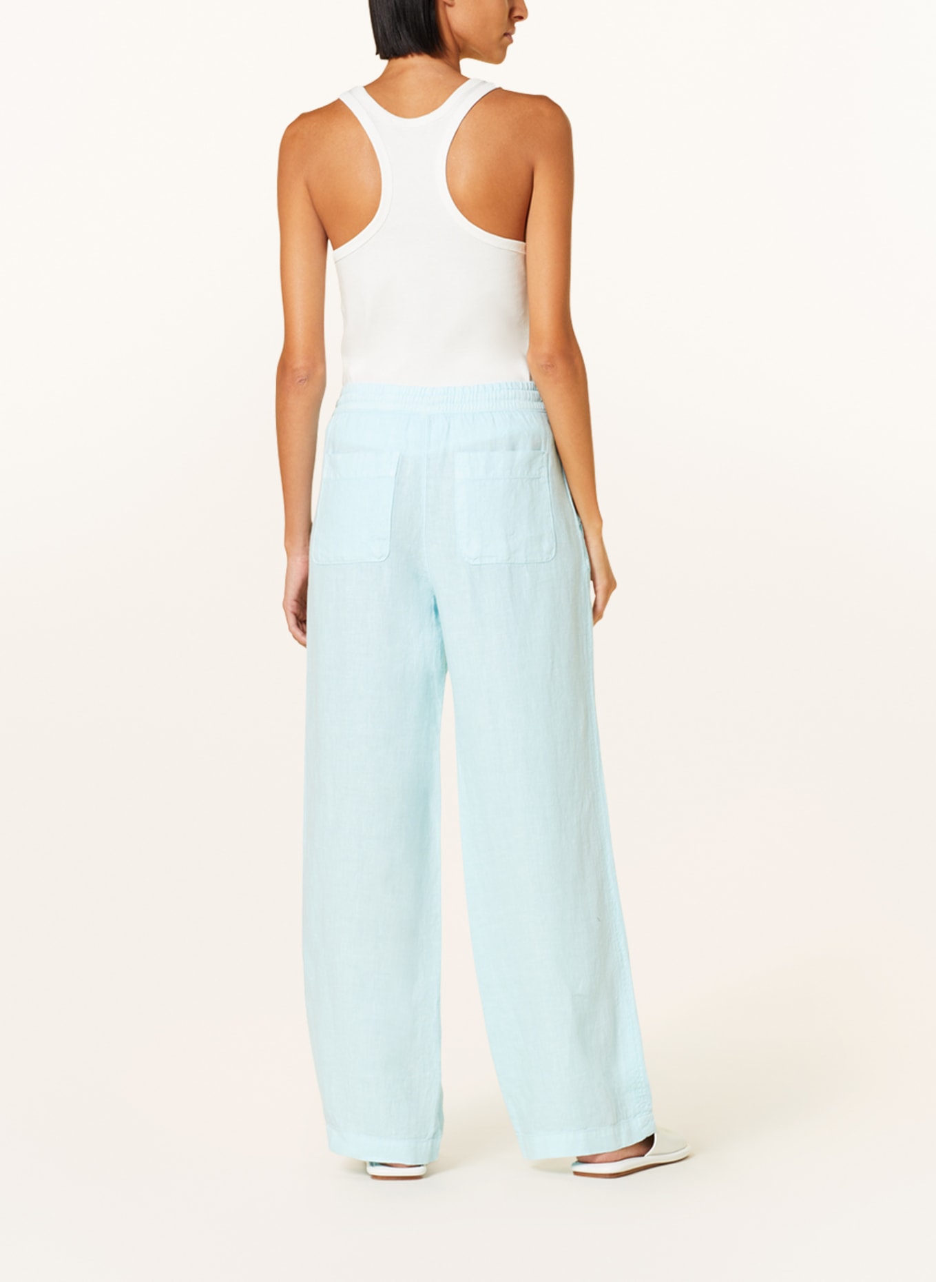 Juvia Wide leg trousers CIARA made of linen, Color: TURQUOISE (Image 3)