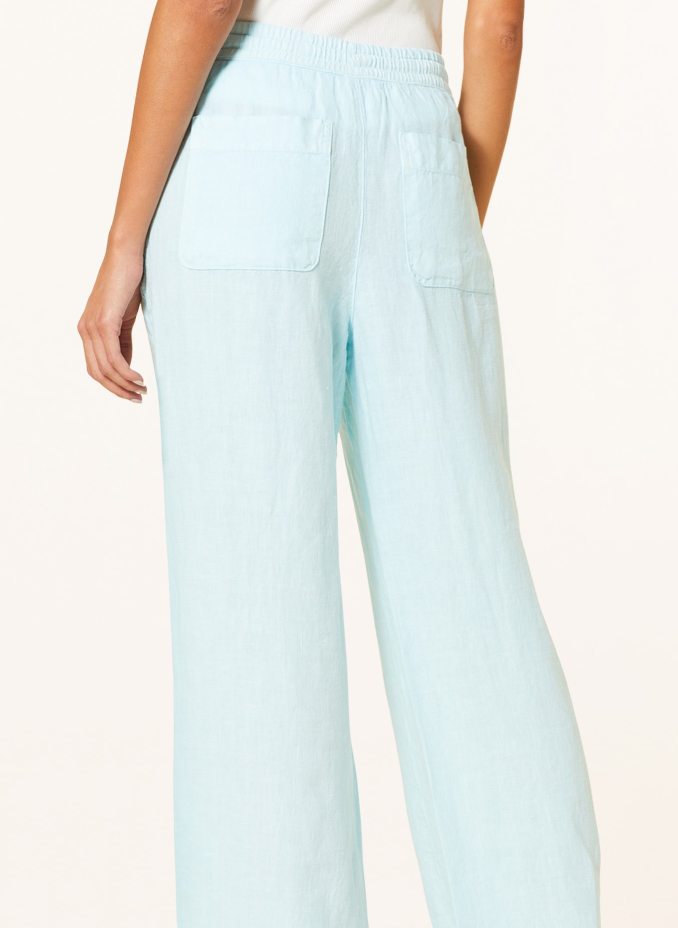Juvia Wide leg trousers CIARA made of linen, Color: TURQUOISE (Image 5)