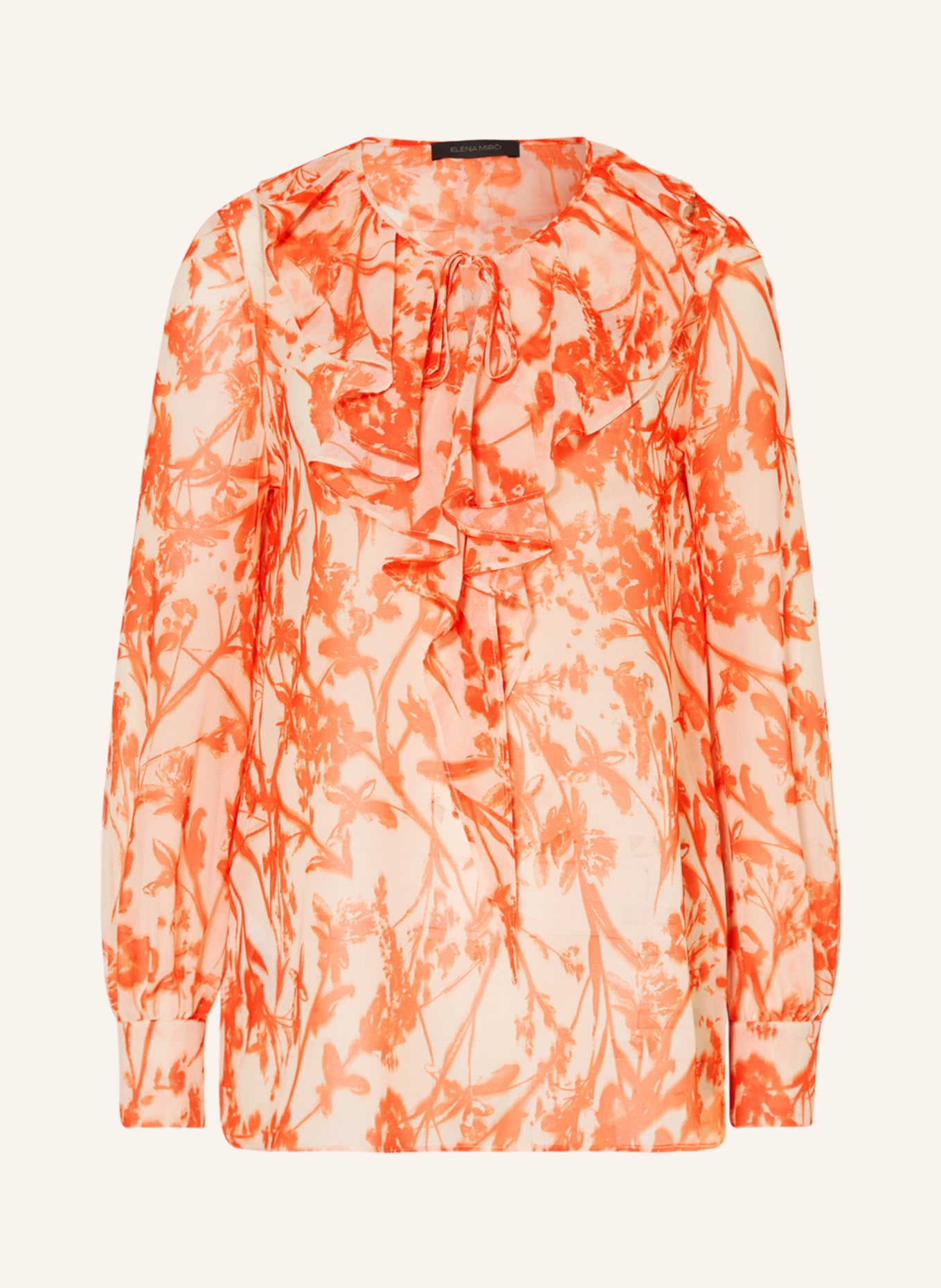 ELENA MIRO Shirt blouse with frills, Color: LIGHT ORANGE/ ORANGE (Image 1)