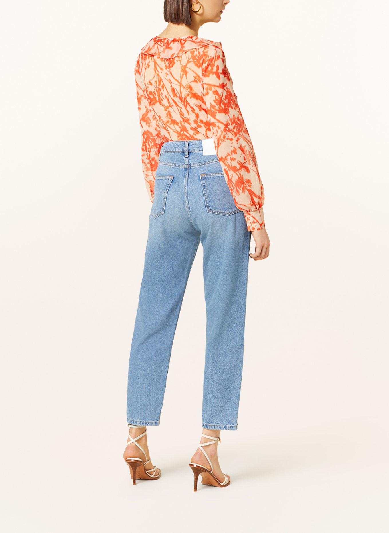 ELENA MIRO Shirt blouse with frills, Color: LIGHT ORANGE/ ORANGE (Image 3)